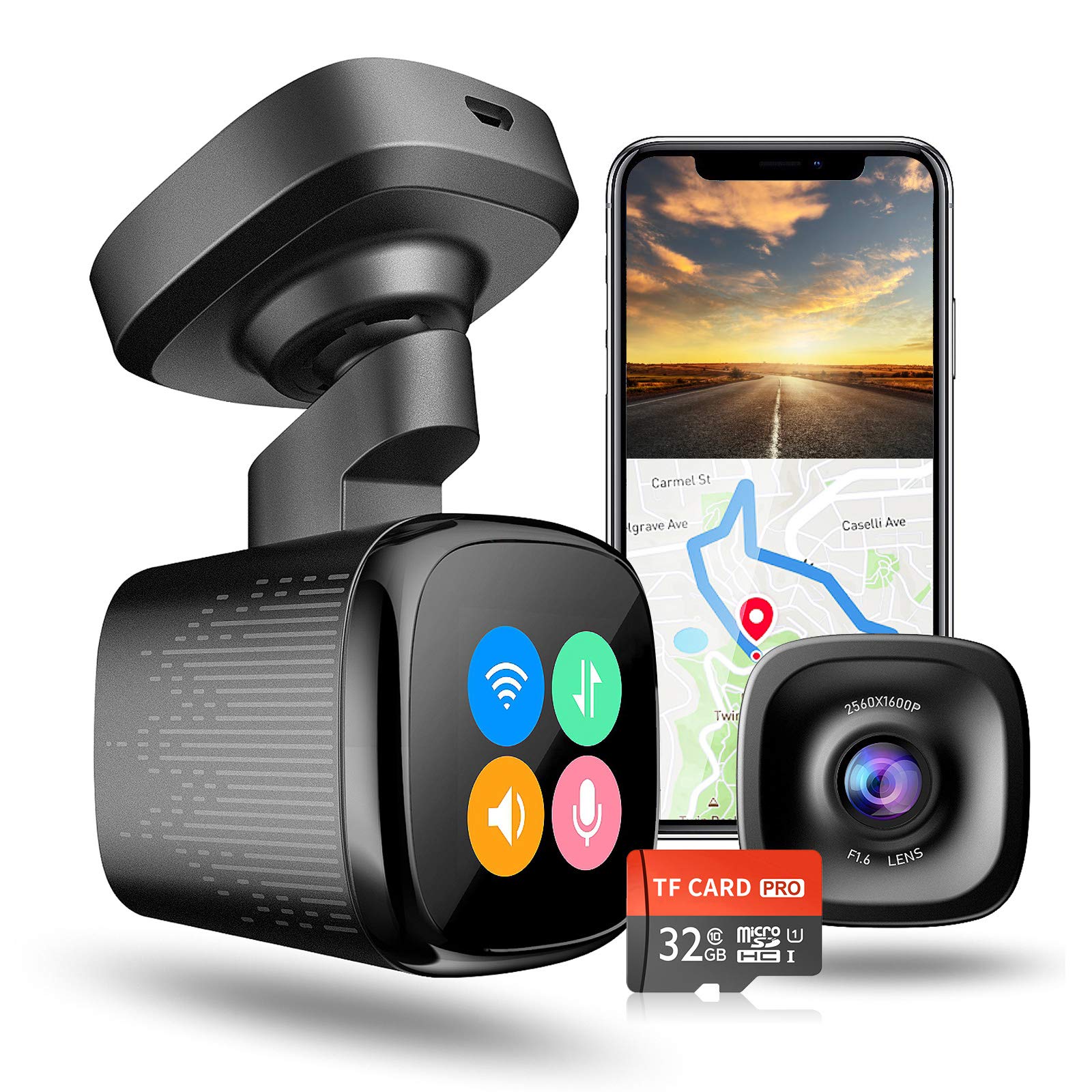 Buy JOMISE K7 2560*1600P Ultra HD Smart Dash Cam with WiFi GPS Mini