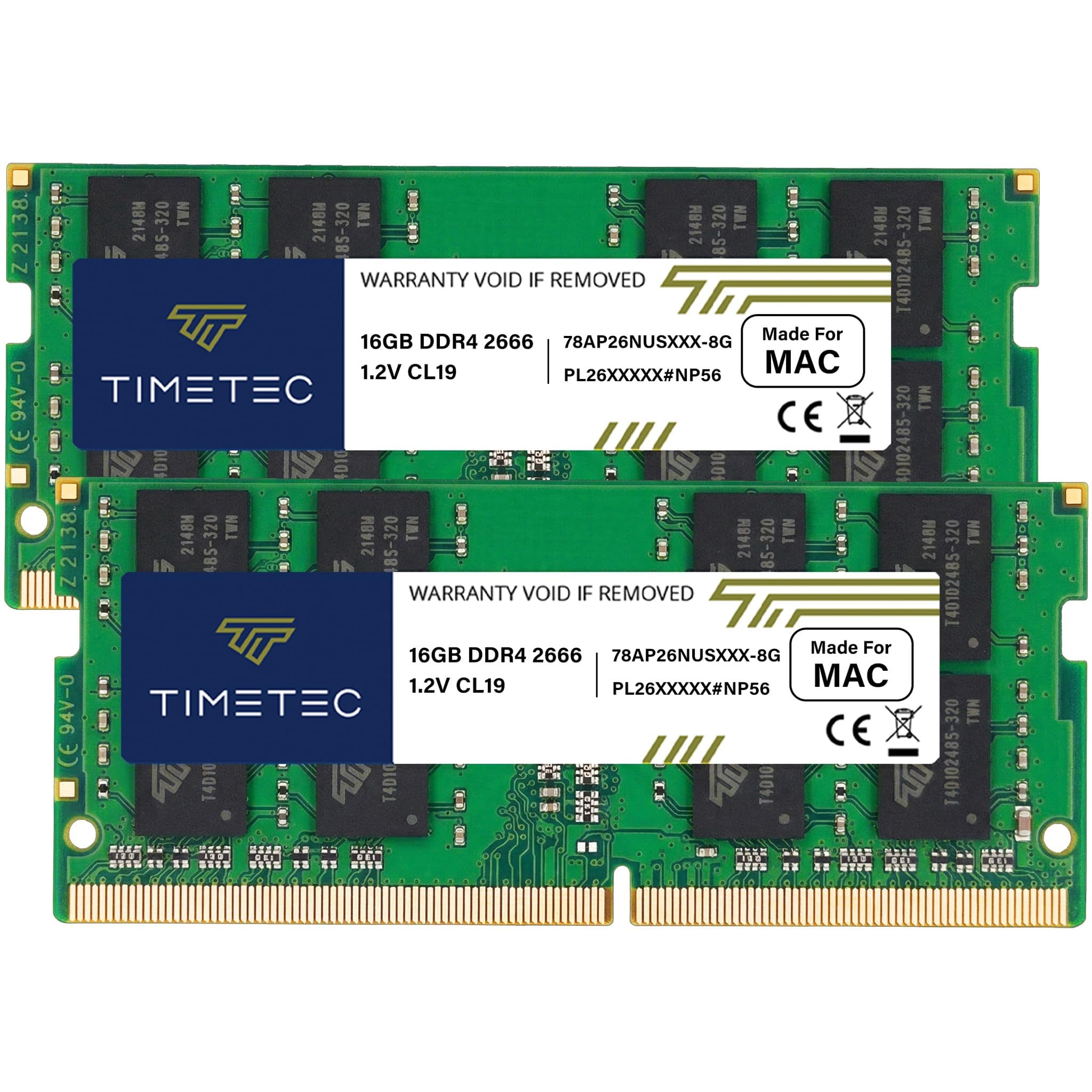 Timetec 32GB Kit (2x16GB) Compatibile con Apple DDR4 2666MHz/2667MHz per iMac metà 2020 (20.1/20.2)/metà 2019 (19.1) 27'' con Retina 5K, fine 2018 Mac Mini (8, 1) RAM PC4-21333/PC4-21300 Mac