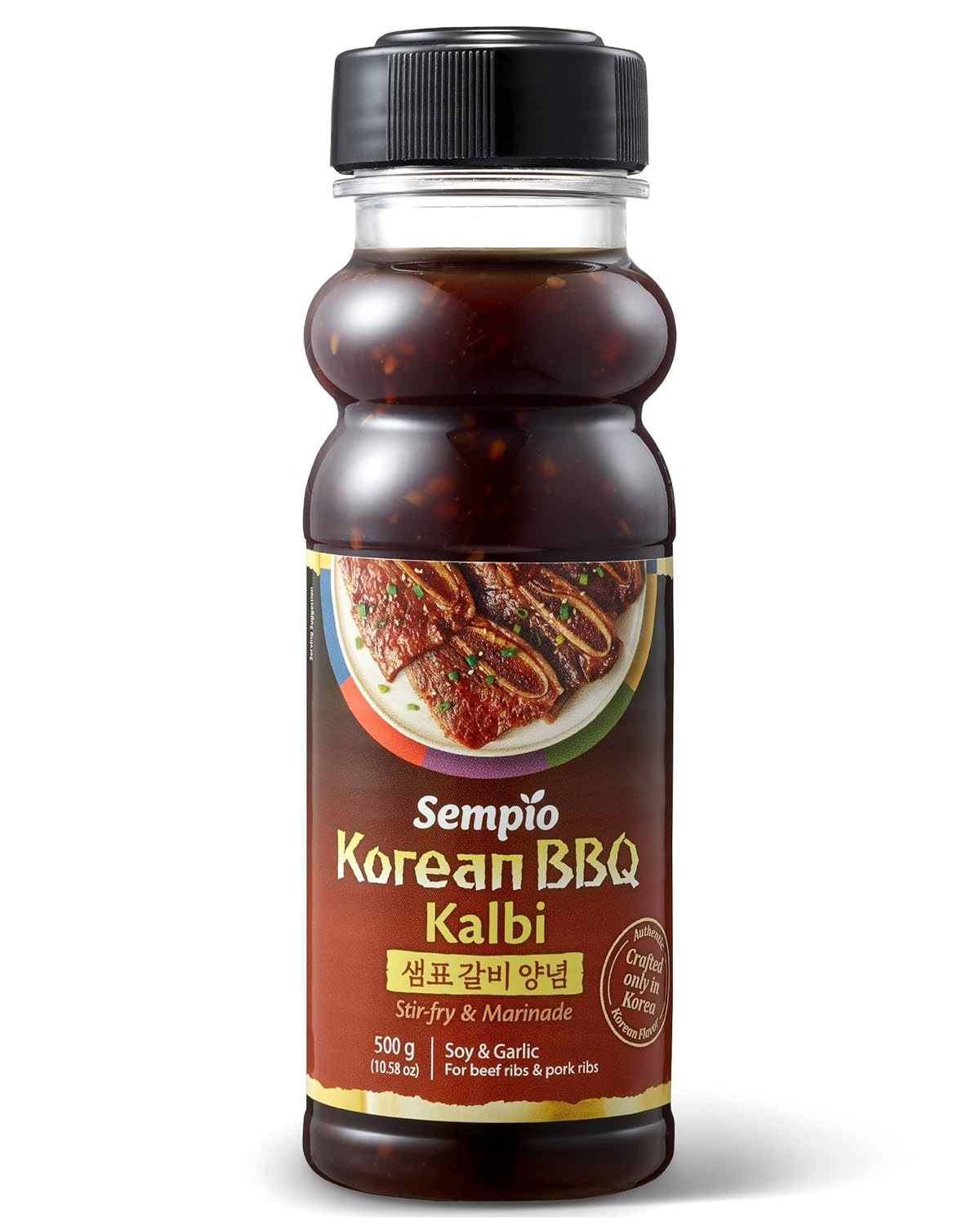 SEMPIO Salsa coreana de adobo Kalbi, auténtico sabor dulce y salado con salsa de soja y ajo. Cero grasas trans, perfecta para carne y barbacoa