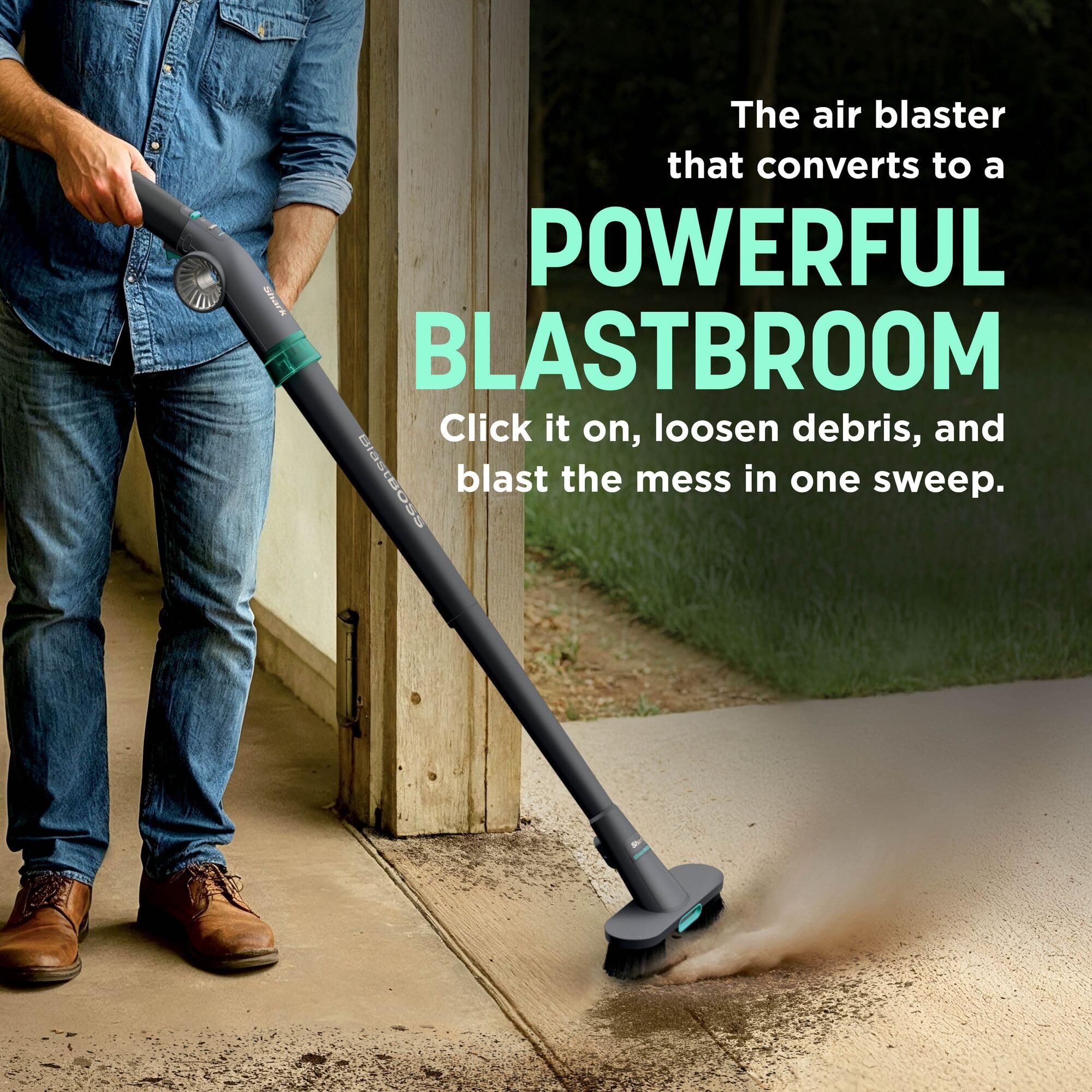 Shark BlastBoss All-in-One Cordless Air Blasting System With BlastBroom - Charcoal AB2111UK — view 5