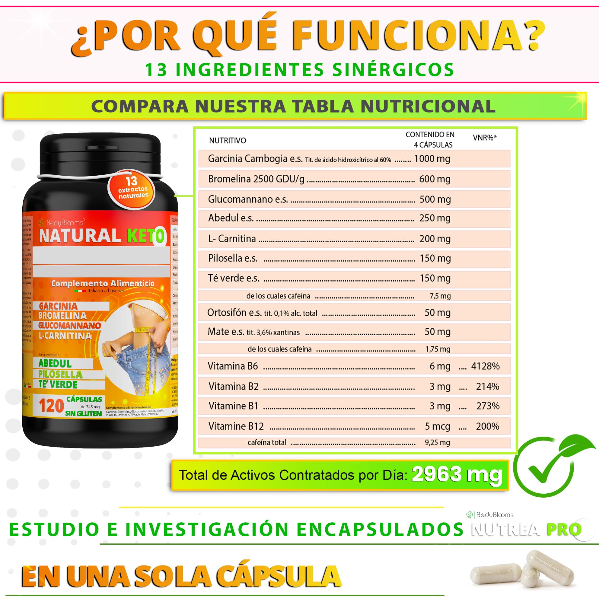 Quemagrasas potente para adelgazar + detox adelgazante potente NUTREA PRO® 120 pastillas para adelgazar muy rapido con l carnitina, Garcinia cambogia y 13 plantas quema grasas potente y rapido