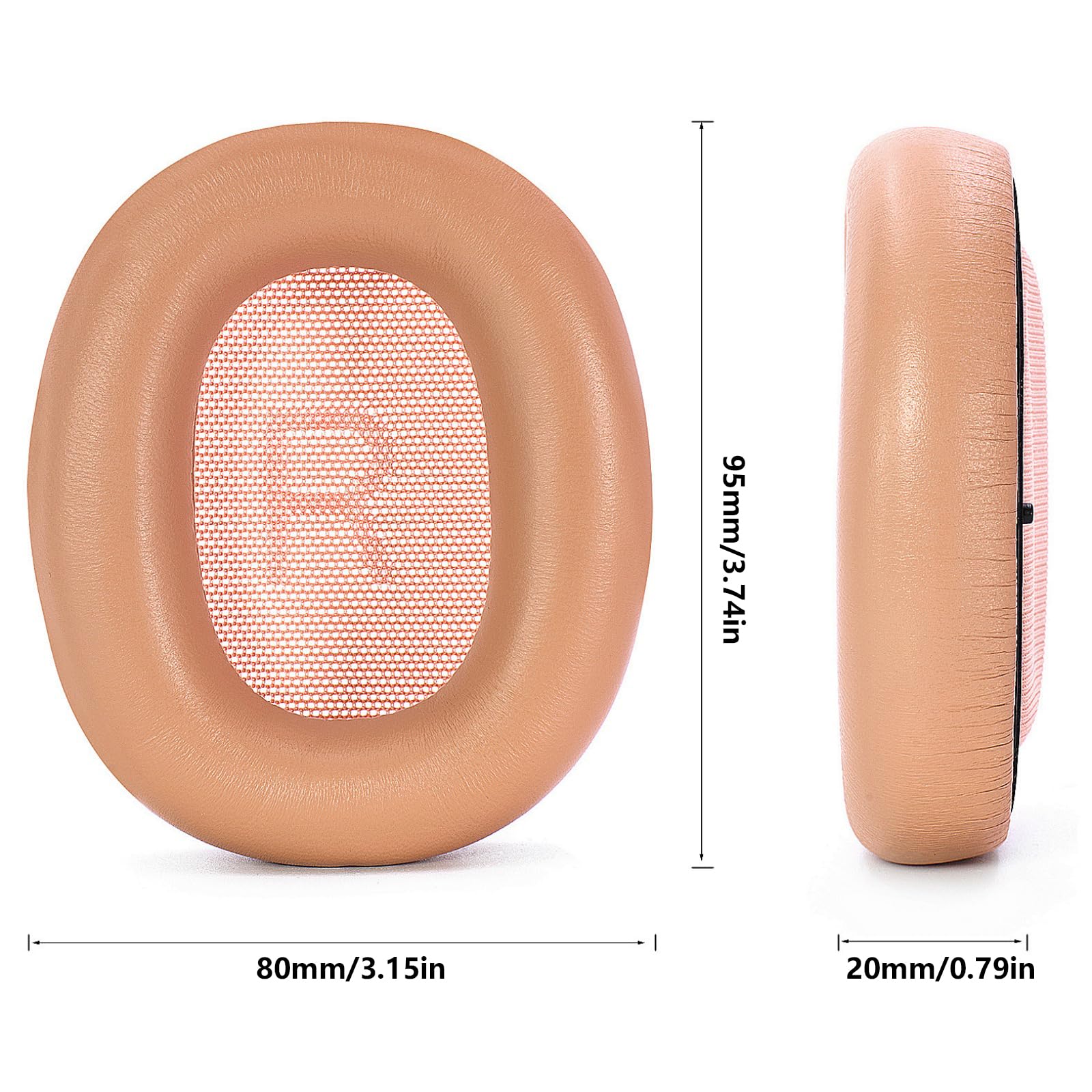 1 par de almohadillas de piel de oveja para orejas de espuma viscoelástica para auriculares H100