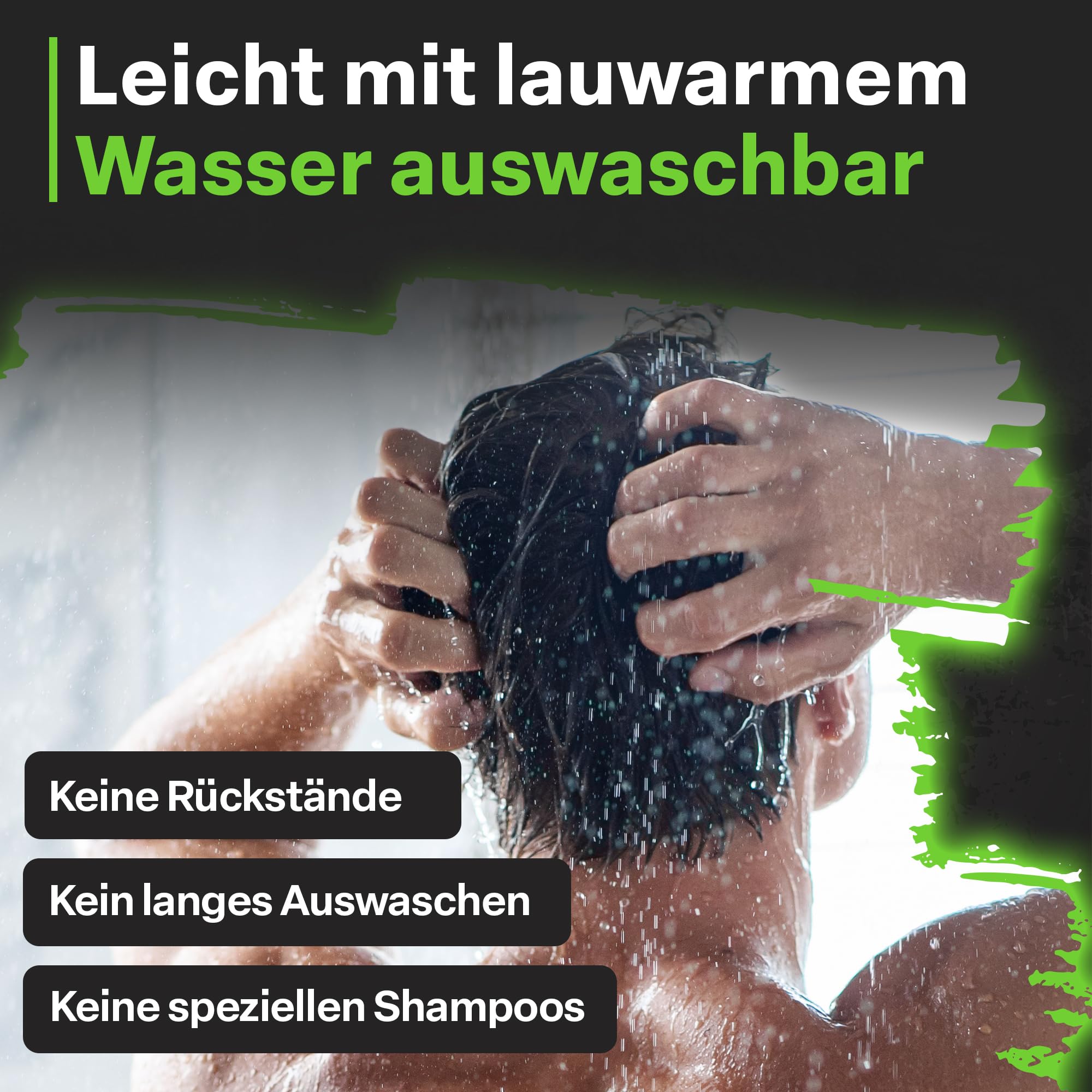 Mega Strong Styling Wax | Cera per capelli opaca e tenuta extra forte | Look naturale di lunga durata senza lucentezza grassa | Cera per capelli e barba 2 x 140 ml (titanio – verde)