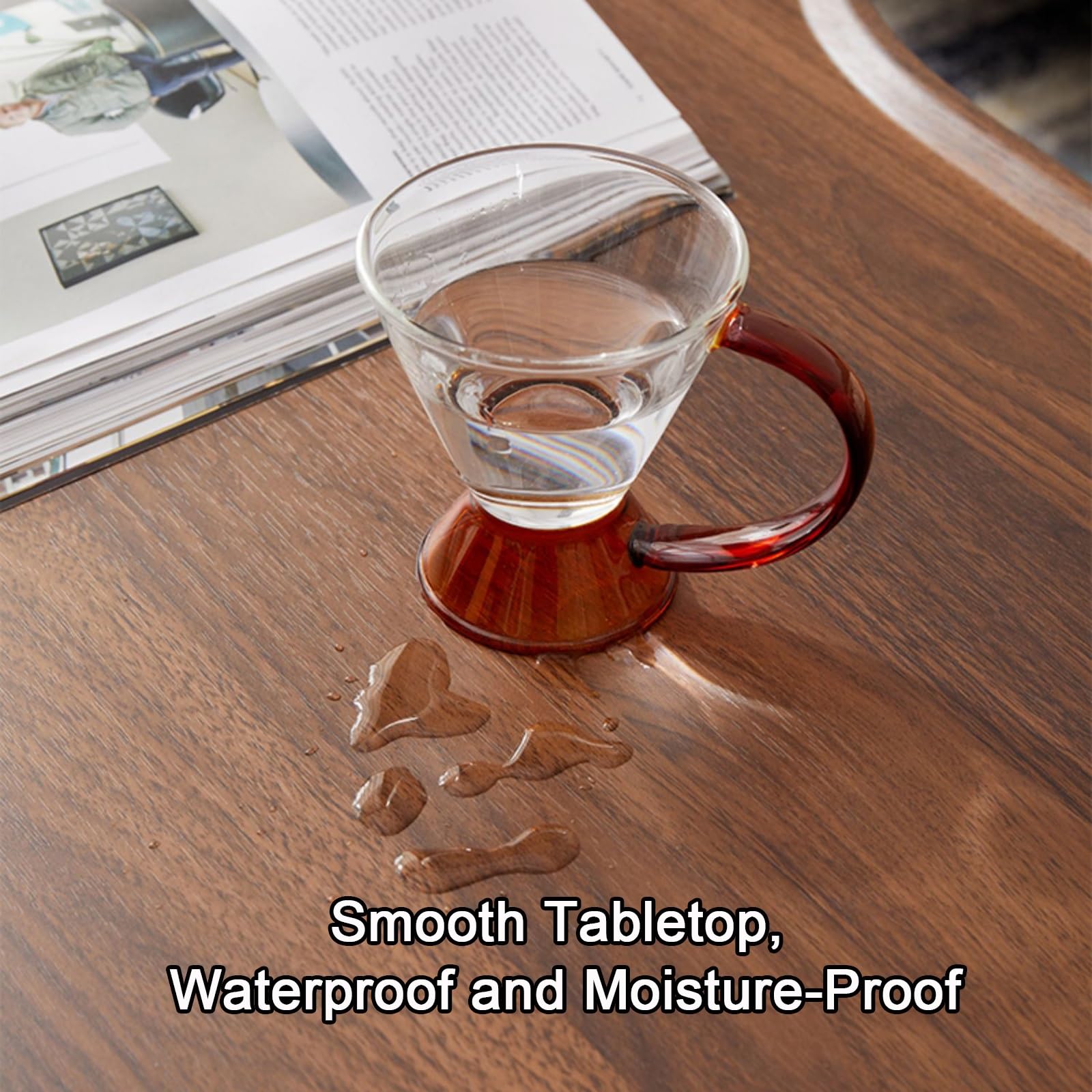 Amazon｜楕円形コーヒーテーブル、ミッドセンチュリーモダンサイド