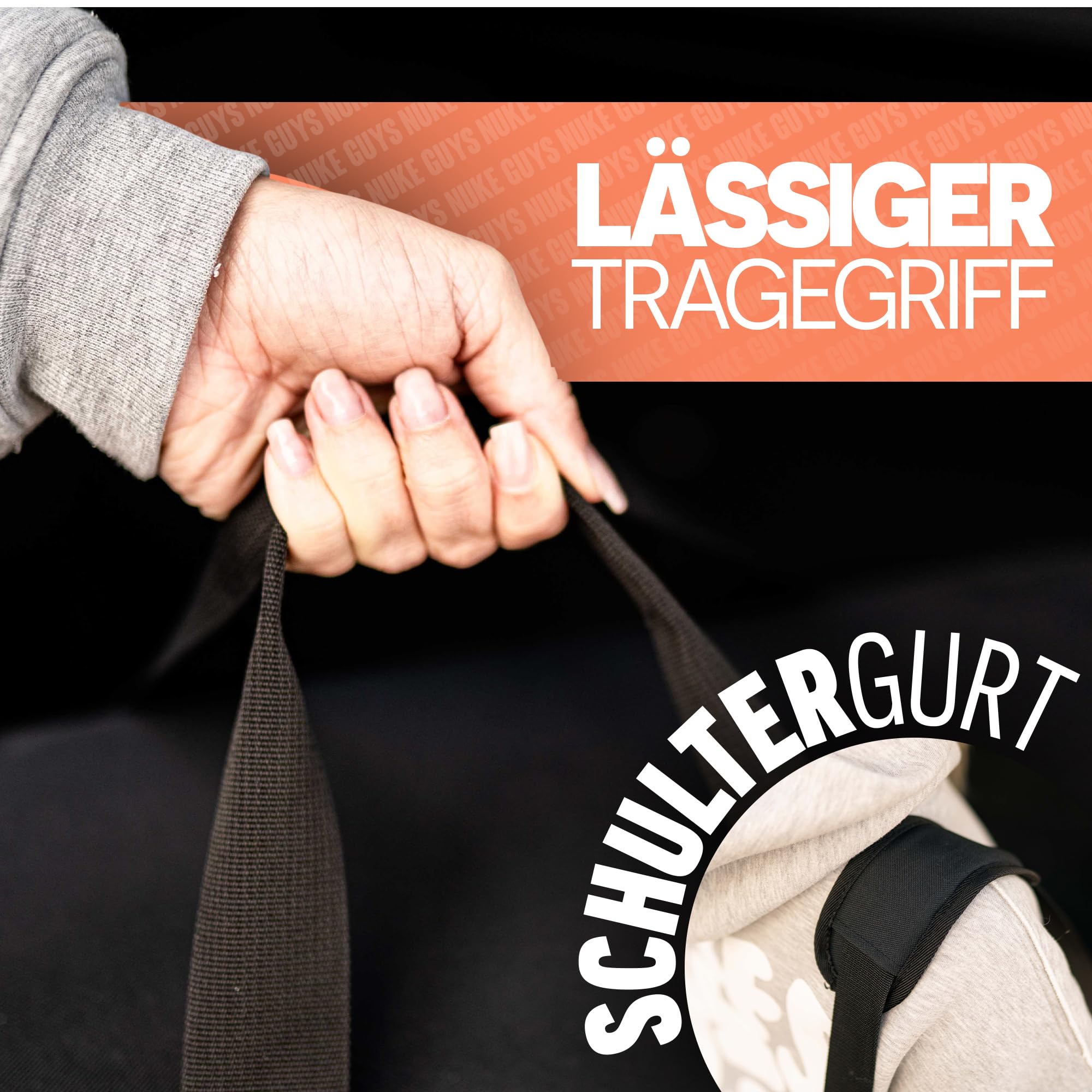 Nuke Guys Detailing Bag Small | Pratica borsa per il bagagliaio con velcro per un fissaggio ottimale | Organizer per la conservazione di prodotti per la cura dell'auto | Borsa per bagagliaio auto