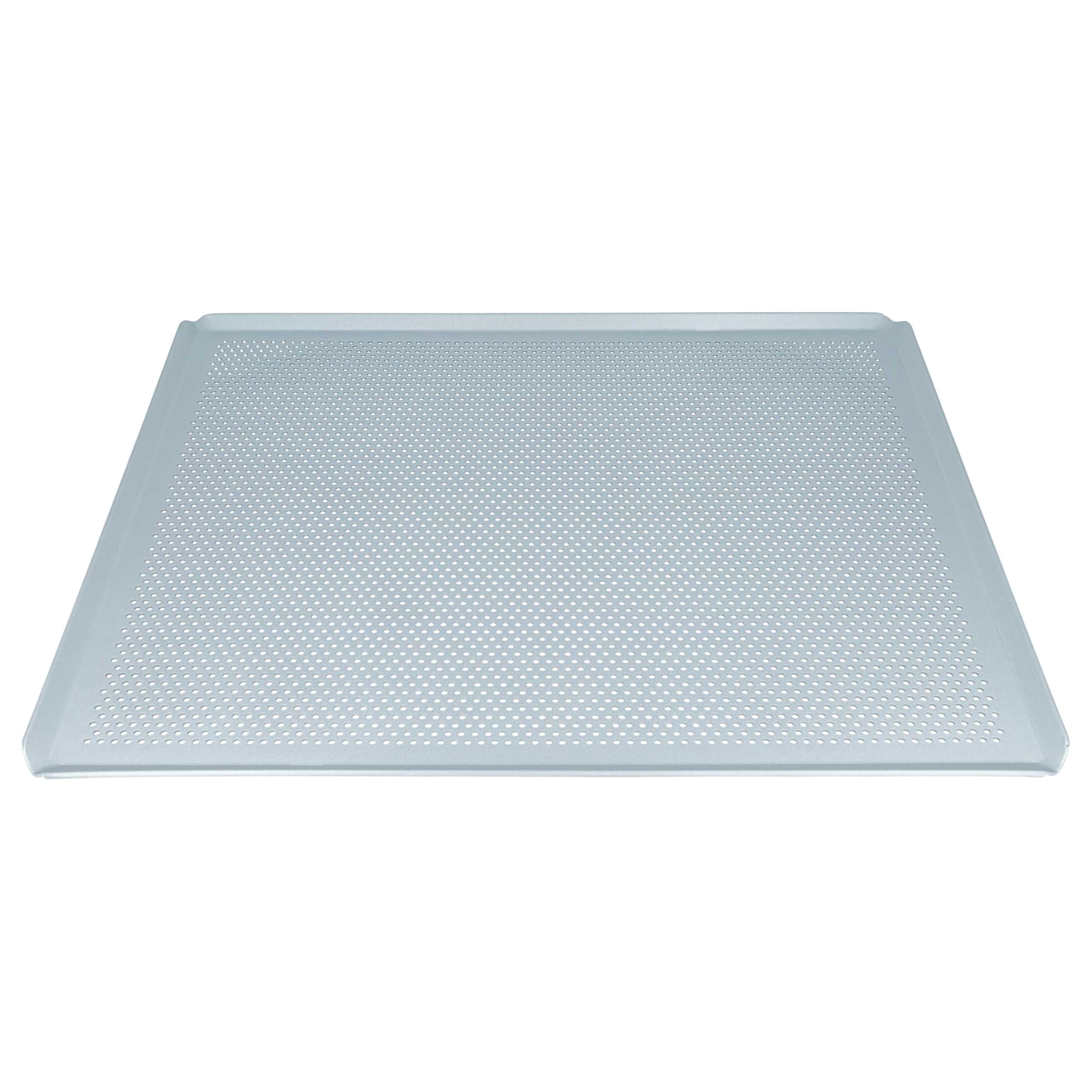 vhbw teglia per forno - 45,5 x 37,5 x 1 cm argento, perforata