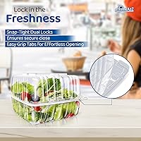 Vista 3 de EHOMEA2Z Clamshell - Recipientes de alimentos herméticos de doble cierre de plástico, duraderos y de fácil agarre, recipientes para postres