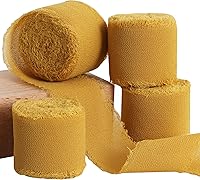 Vista 33 de TONIFUL 4 rollos de cinta de gasa roja - 1 1/2 pulgadas 5.5 yardas de cinta de seda para envolver regalos, bodas, decoración de fiestas, envoltura