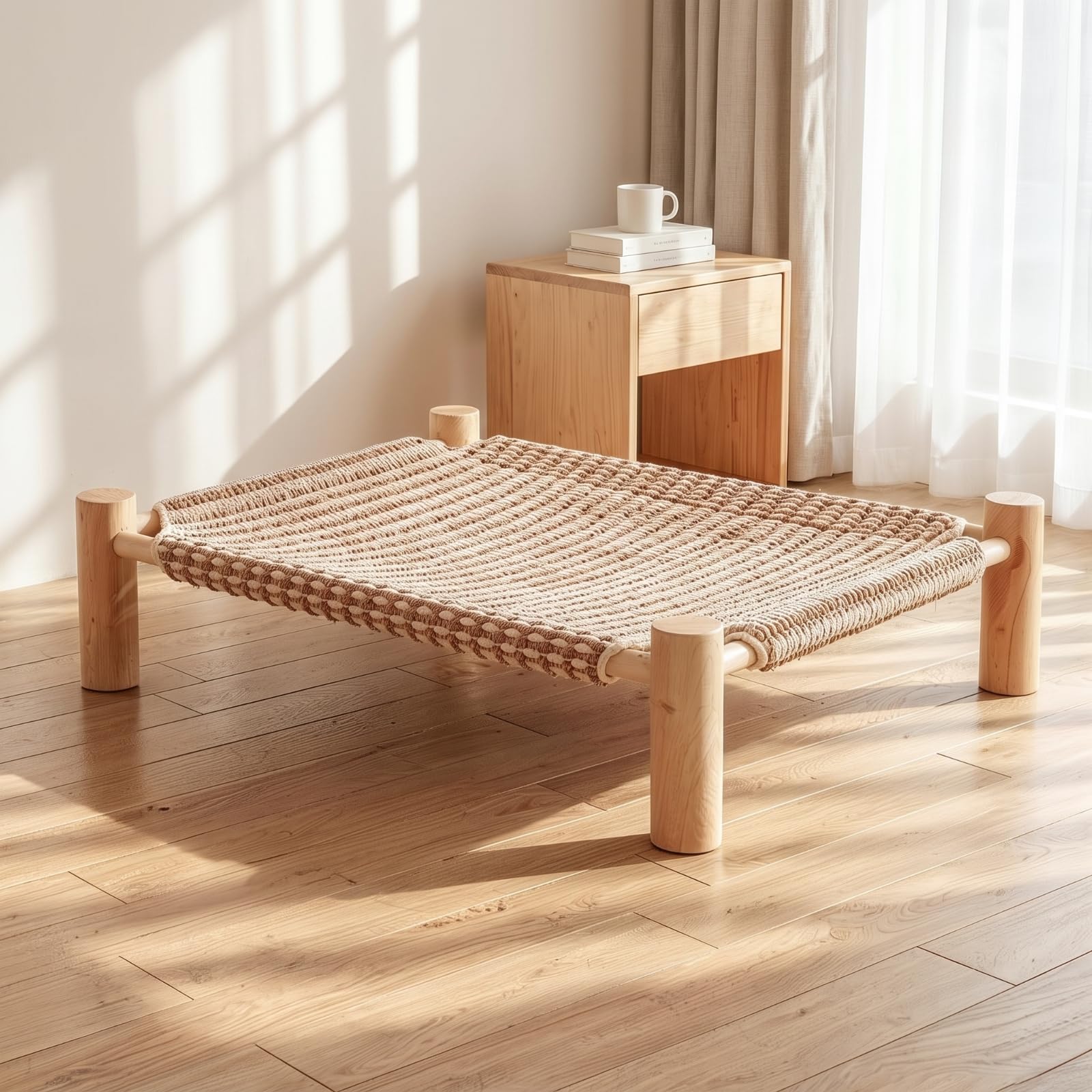 Cama Elevada para Perros Cómoda, Grande 63 × 49 × 13 Cm