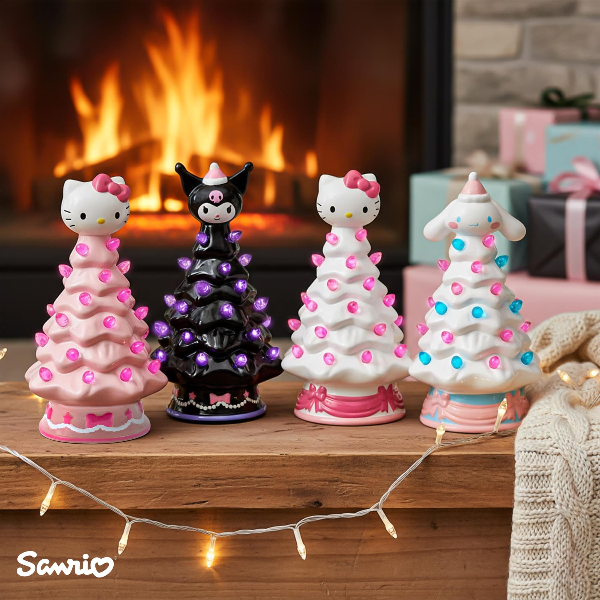 Sanrio Cinnamoroll Light-Up Ceramic Christmas Tree | Battery-Powered Mood Light | 6 Inches Tall