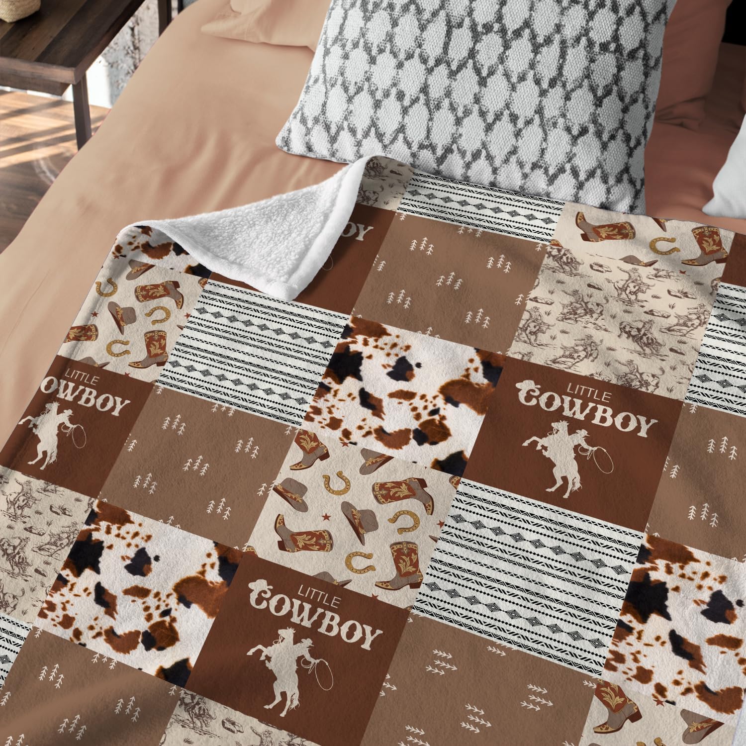 Western Blanket, Western Decor for Nursery Room, Baby Blankets for Boys Girls, Cowboy Baby Blankets, Western Baby Stuff, Soft Warm Lightweight Nursery Bed Blanket for Newborn Toddlers (04, 30x40 in) - Image 5