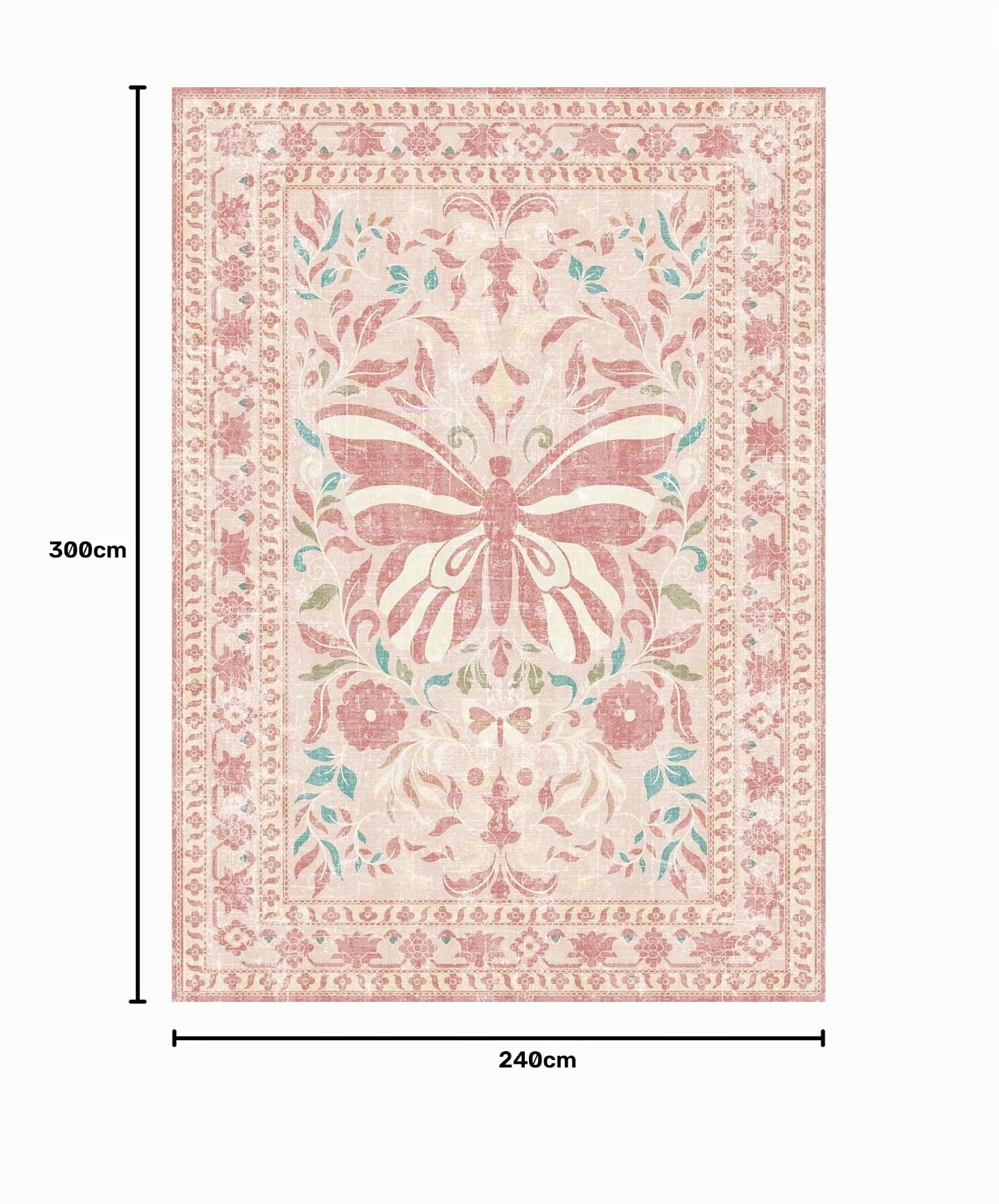 TUKDAK Schmetterling Teppich Wohnzimmer 240x300cm, Moderner Kurzflor Teppich Schlafzimmer… – Ansicht 2