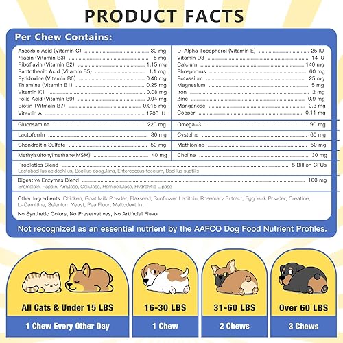 Miniatura 6 de NATURE TARGET Multivitaminas para perros para salud general con minerales, apoyo inmunológico, salud digestiva, articulaciones, cadera, piel y