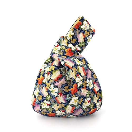Stylish Cotton Japanese Pattern Wrist Bag Sleeve Knot Pouch Portable