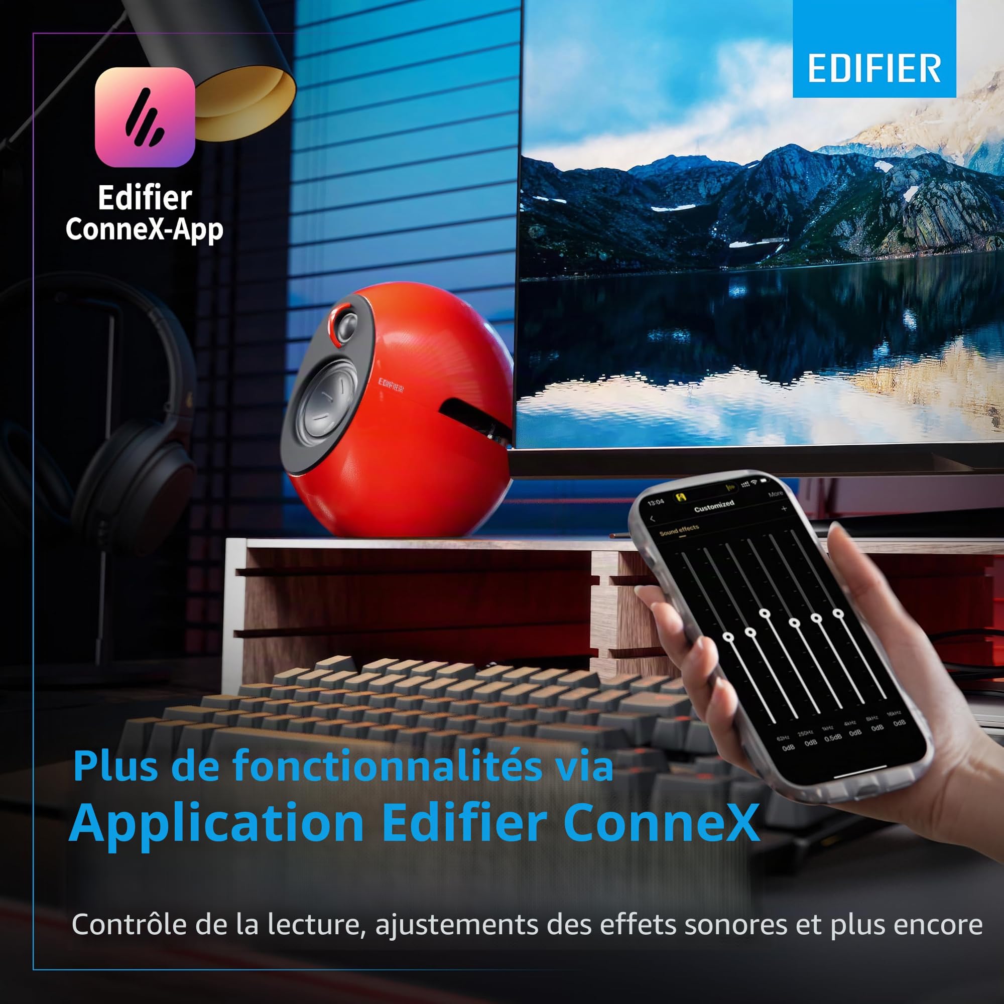 Edifier E25HD Set d'enceintes Design avec Bluetooth Rouge 74 W