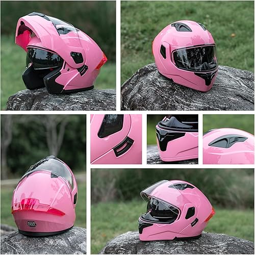 Miniatura 9 de Casco modular para motocicleta de adultos, con doble visera abatible, cara completa, aprobado por DOT para hombres, mujeres, moto, ATV, UTV, moto de