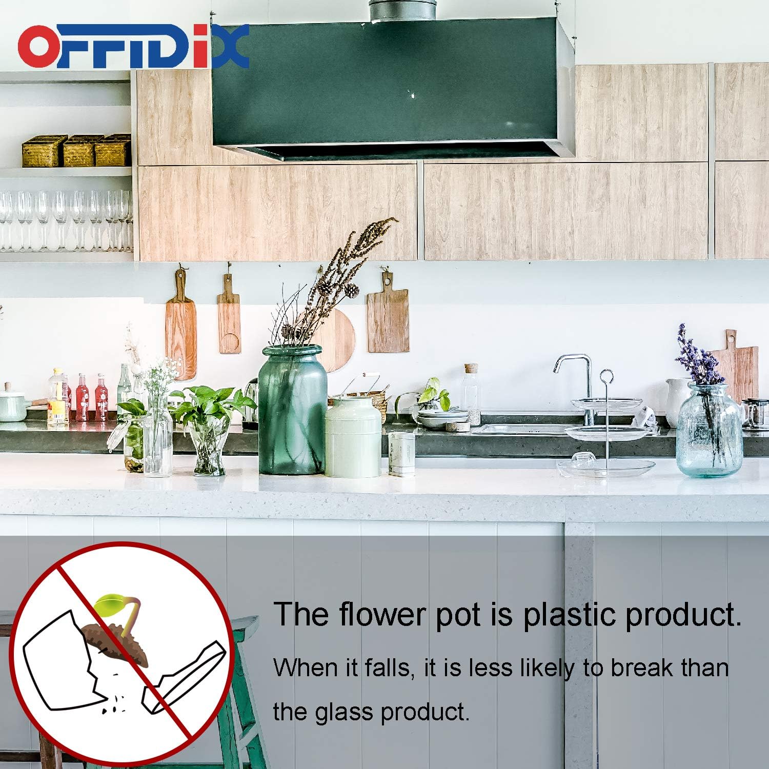 OFFIDIX Faux Plants Mini Potted Plastic Fake Green Plant Artificial Plants Aloe with White Square Pots for Home Decor (White Square Plastic Pots) - Image 7