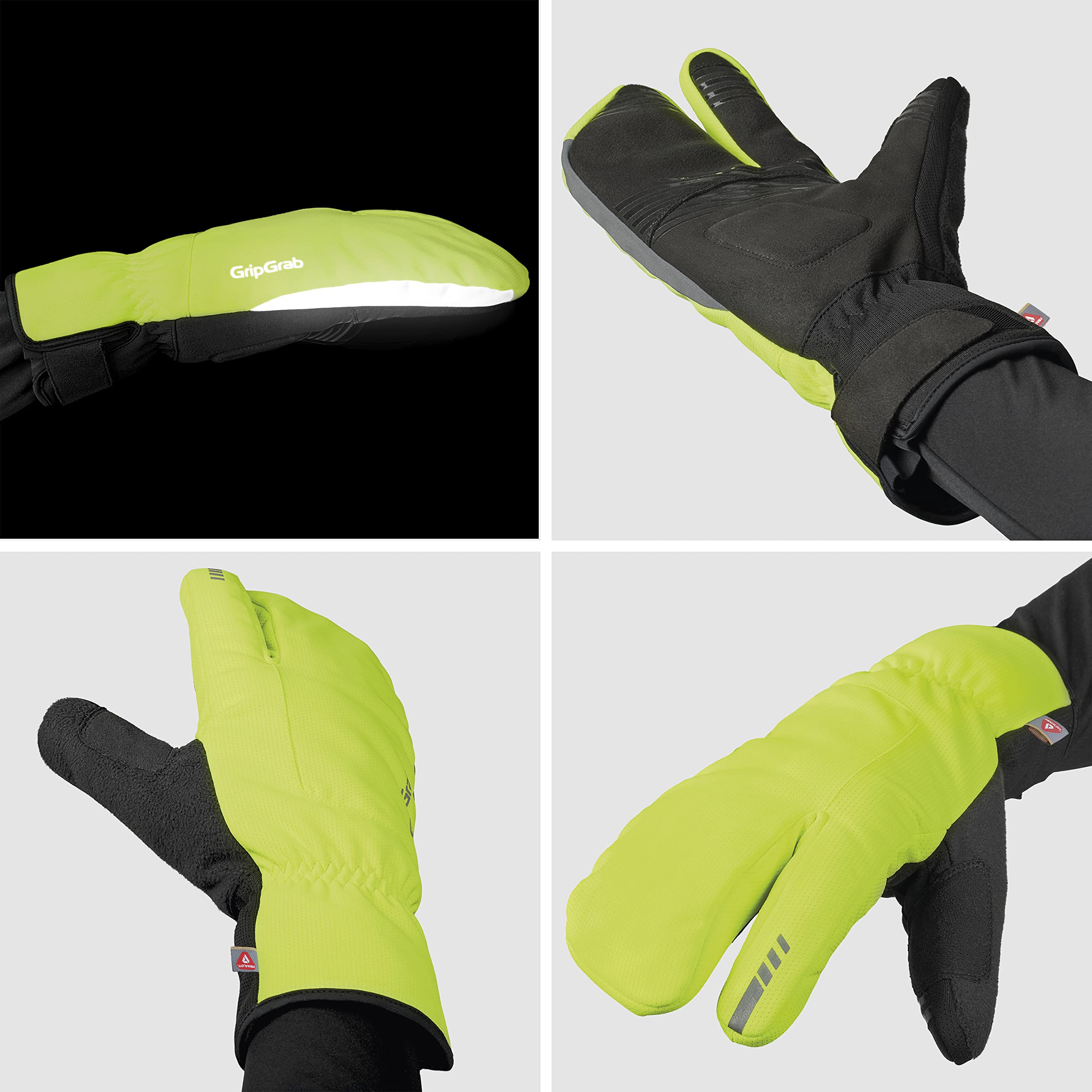GripGrab Nordic 2 Antivento Deep Winter 3 Dita Lobster Guanti da Ciclismo Imbottiti Termici, Invernali Unisex Adulto