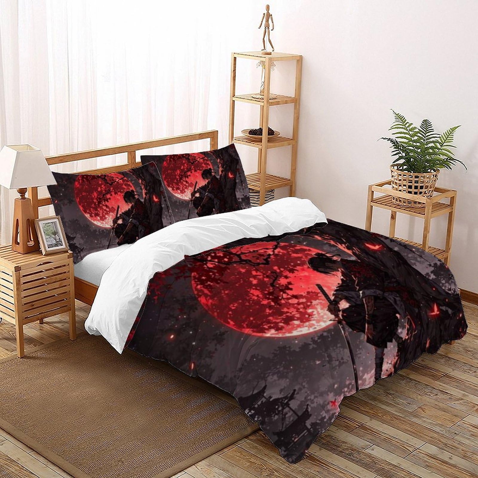 Linge de lit microfibre 220x240cm anti-plis avec housse de couette imprimée