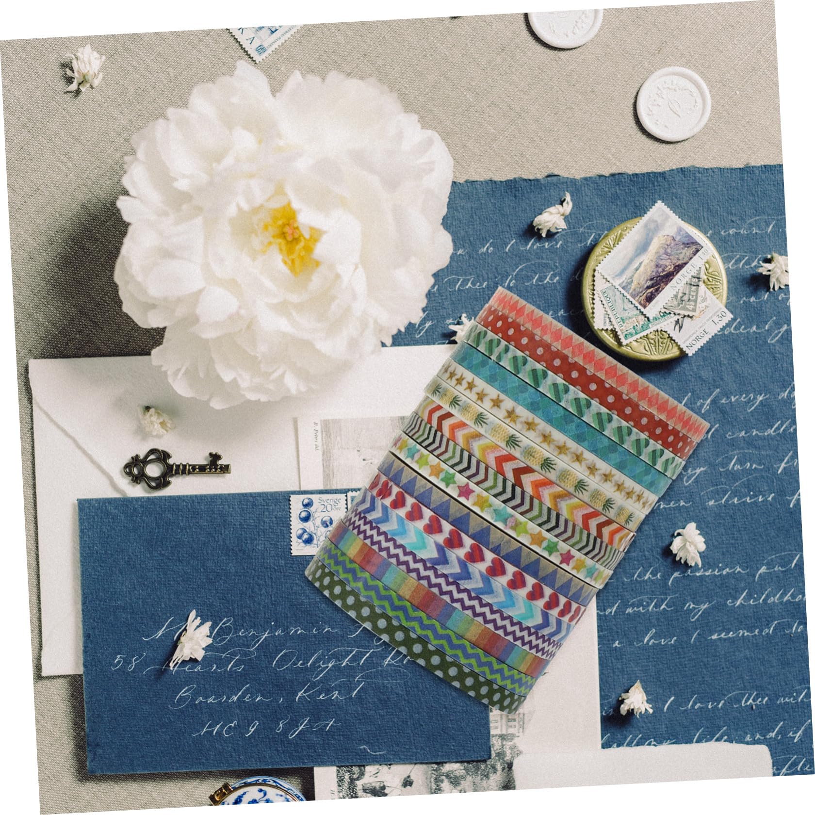 jojofuny 5 Series Cintas Washi Manualidades Cintas Adhesivas Multi Función Planificadores Y Álbumes De Fotos 48 Rollos*5
