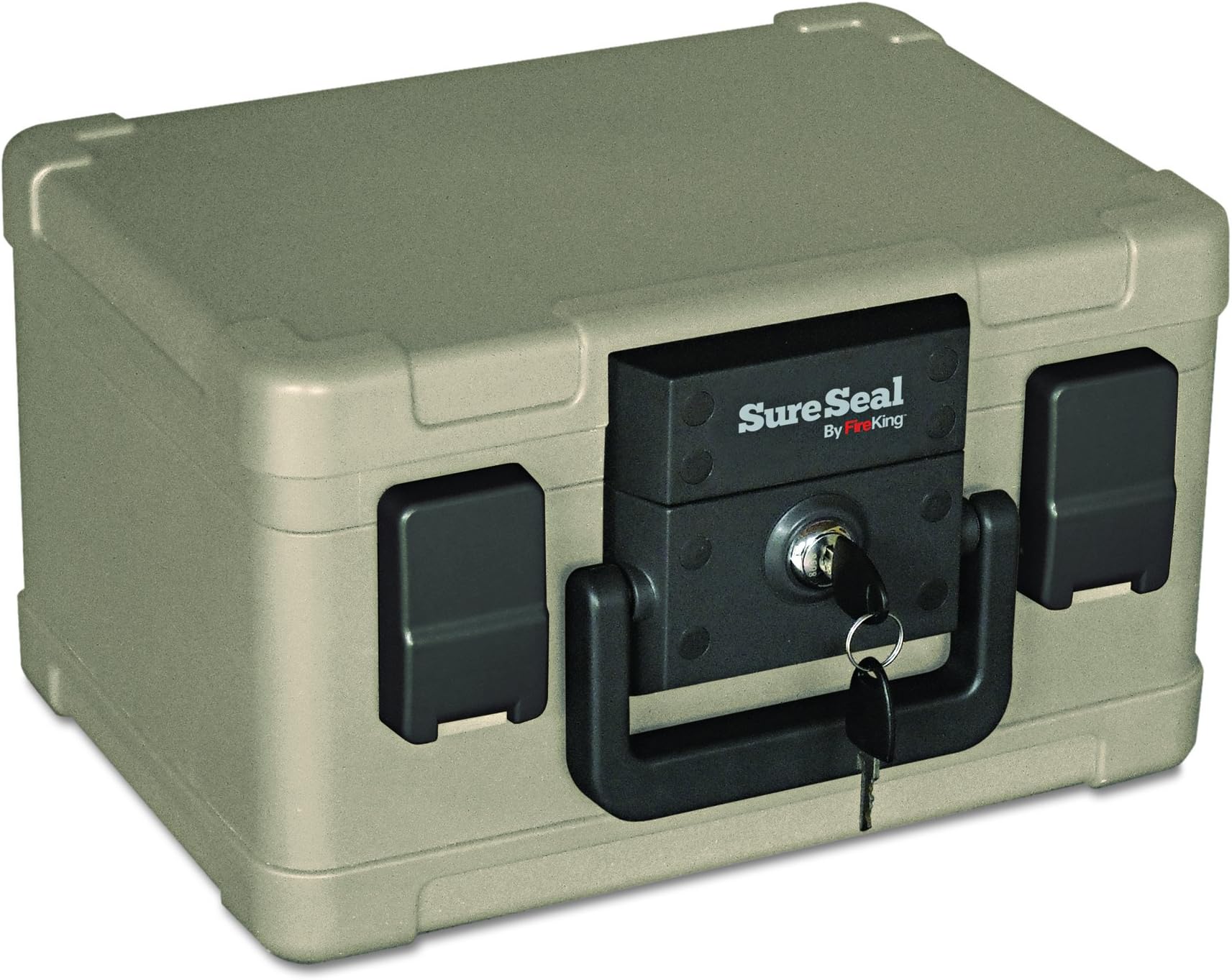 FireKing SureSeal Fire Safe with Key Lock, 1 Half Hour Fire Rated, UL Rated & 100 Hour Water Resistant Home Safe, Portable Home Safes, Taupe