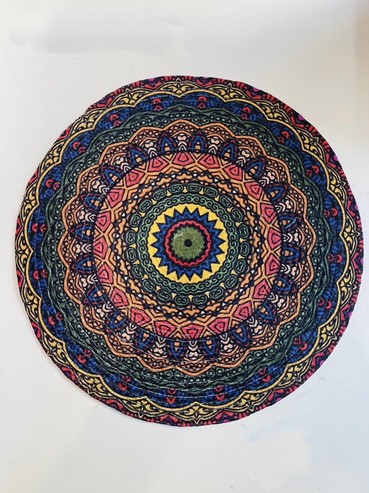By Heart Home Decor Round Centre Table Mat and Runner | Jute Placemat Set | Dining Table Placemat Round Shape | Pack of 1 | (Jodhpuri) (1)-picture-11