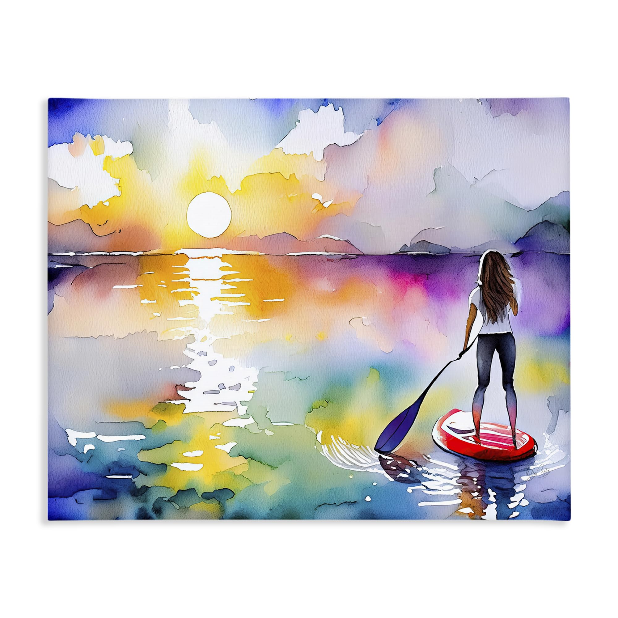 Stupell Industries Unframed Sunset Paddleboard Coastal, 24 X 30 Inch Canvas Wall Art