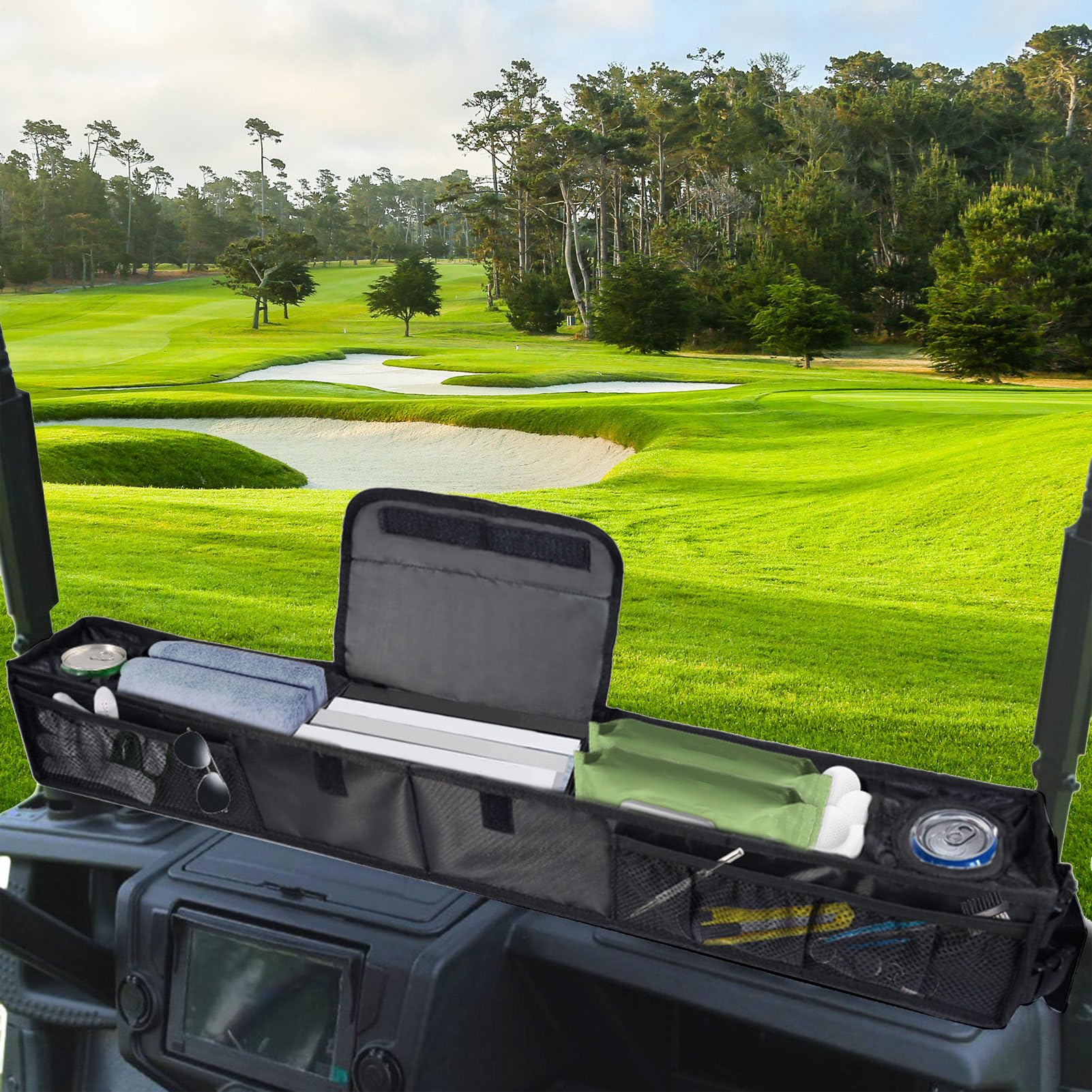 Cesta Frontal para Carrito de Golf Portaobjetos Interior para Compartimento