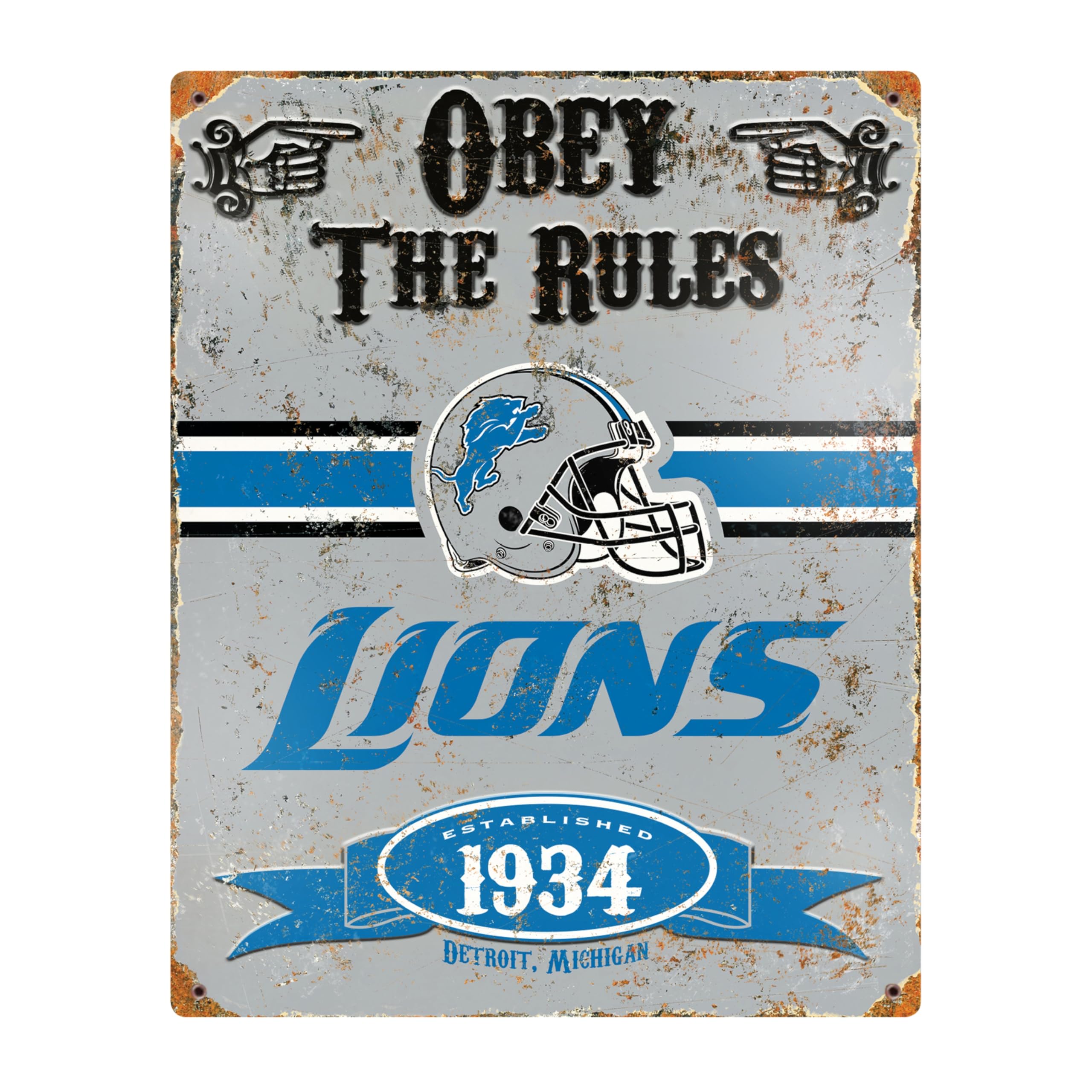 Party Animal NFL Football Vintage Wall Décor, Detroit Lions