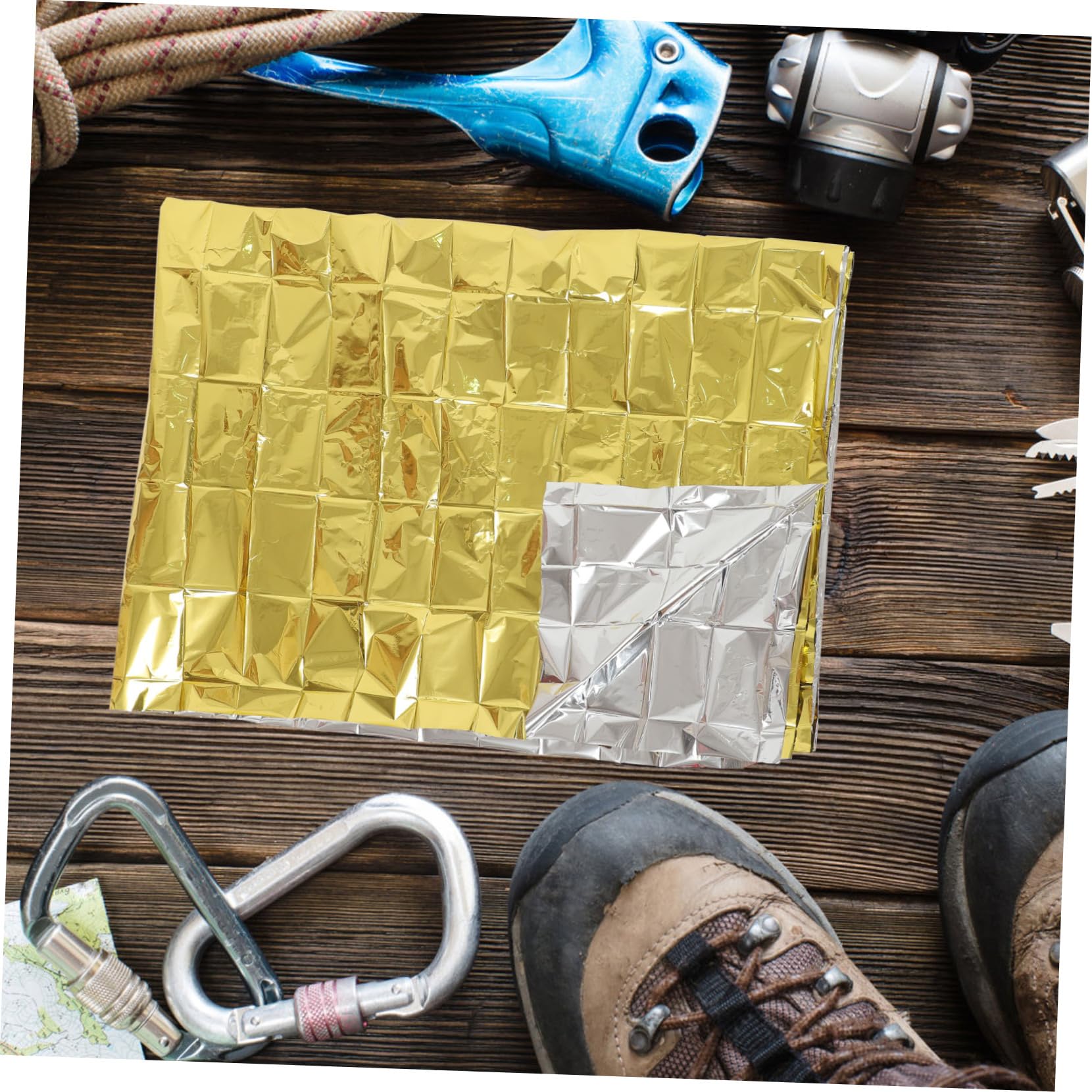 10piezas De Emergencia Térmica para Camping Cobertor Resistente Al Agua y Ligero Protección Solar y Térmica para Actividades Al Aire Doble Cara