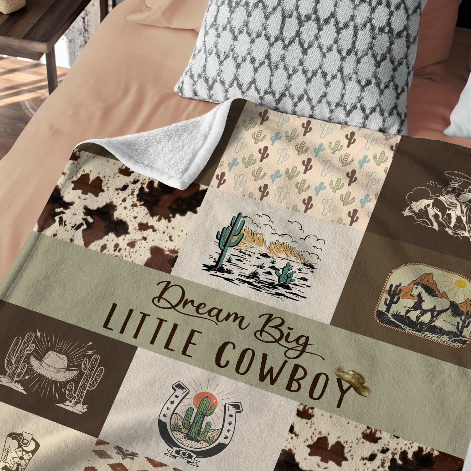Western Blanket, Western Decor for Nursery Room, Baby Blankets for Boys Girls, Cowboy Baby Blankets, Western Baby Stuff, Soft Warm Lightweight Nursery Bed Blanket for Newborn Toddlers (03, 30x40 in) - Image 6