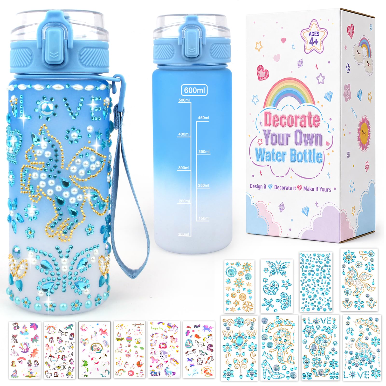 Gifts for 5 6 7 8 9 10 11 Year Old Girls, DIY Water Bottle Birthday Gifts