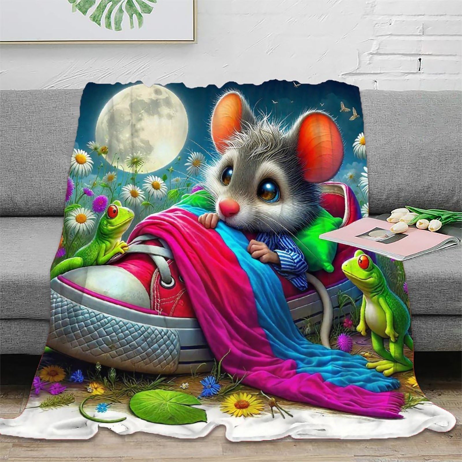 Couverture douillette souris 3D pour réchauffer vos nuits fraîches en lit