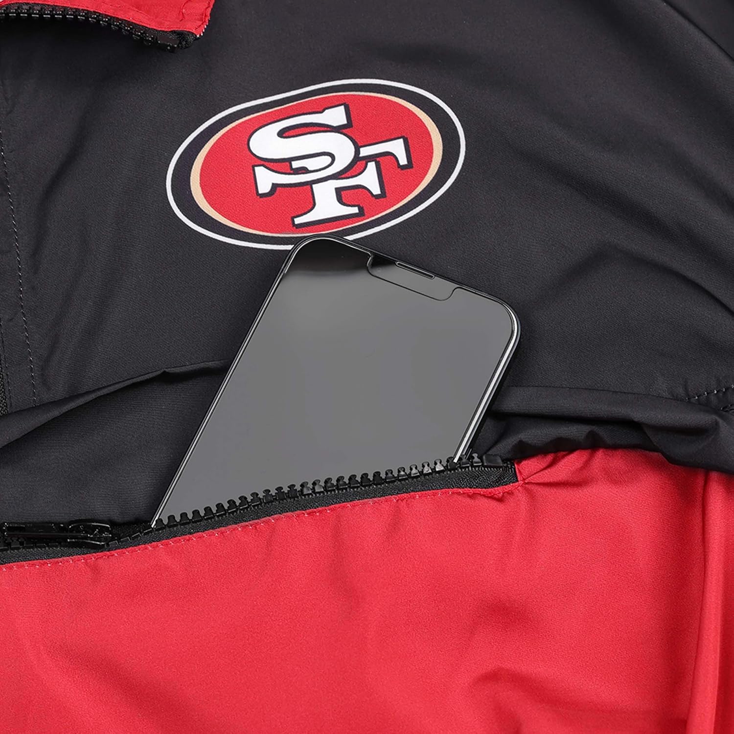 FOCO NFL womens Olivia Culpo X San Francisco 49ers Nfl Winning Play Windbreaker Jacket - Image 4