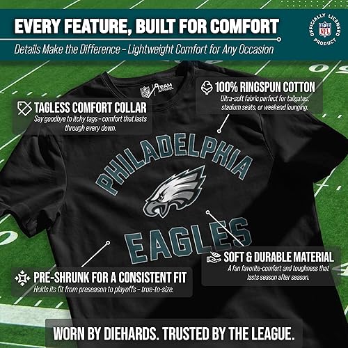 Miniatura 3 de Team Fan Apparel - Camiseta para el día del juego de la NFL para adultos, hecha de mezcla de algodón, sin etiquetas, semiajustada, da rienda suelta