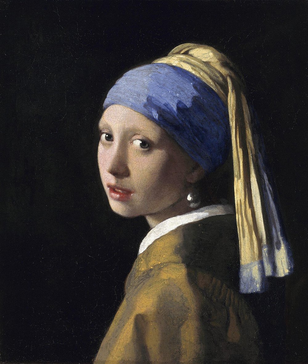 Tableau Vermeer Jeune Fille à la Perle XXL mat pour habiller un grand mur vide