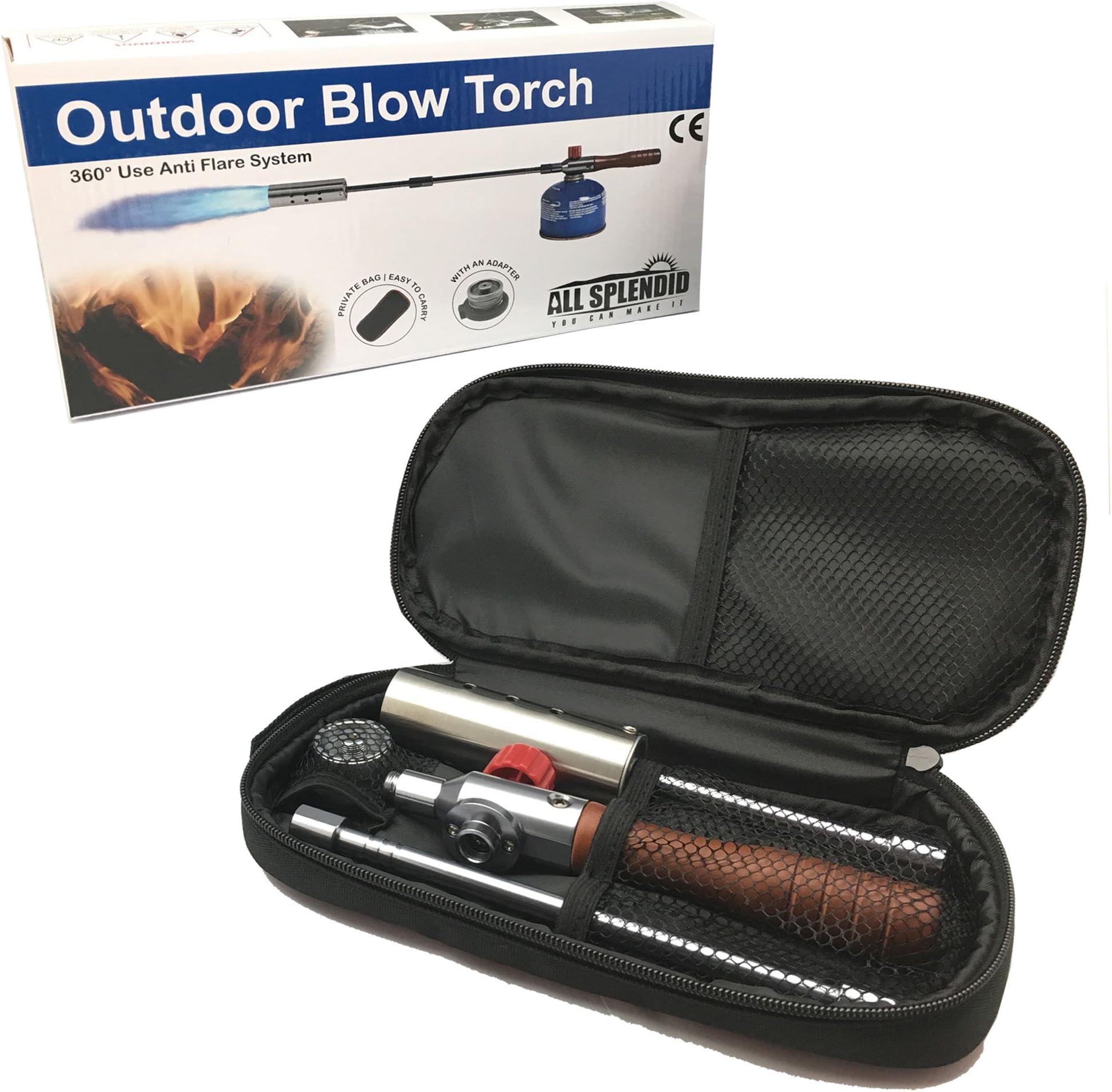 All Splendid Outdoor Blow Torch-Garden Torch-Weeds Killer-Burner Blaster-Outdoor Blow Torch-Weed Burner-With Anti Flare System-With an Adapter