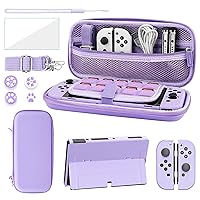 Vista 1 de FANPL Case bundle for Nintendo Switch OLED Accessories, Carrying Case for Switch OLED and JoyCon Controller with Hard Flip Protective Case and
