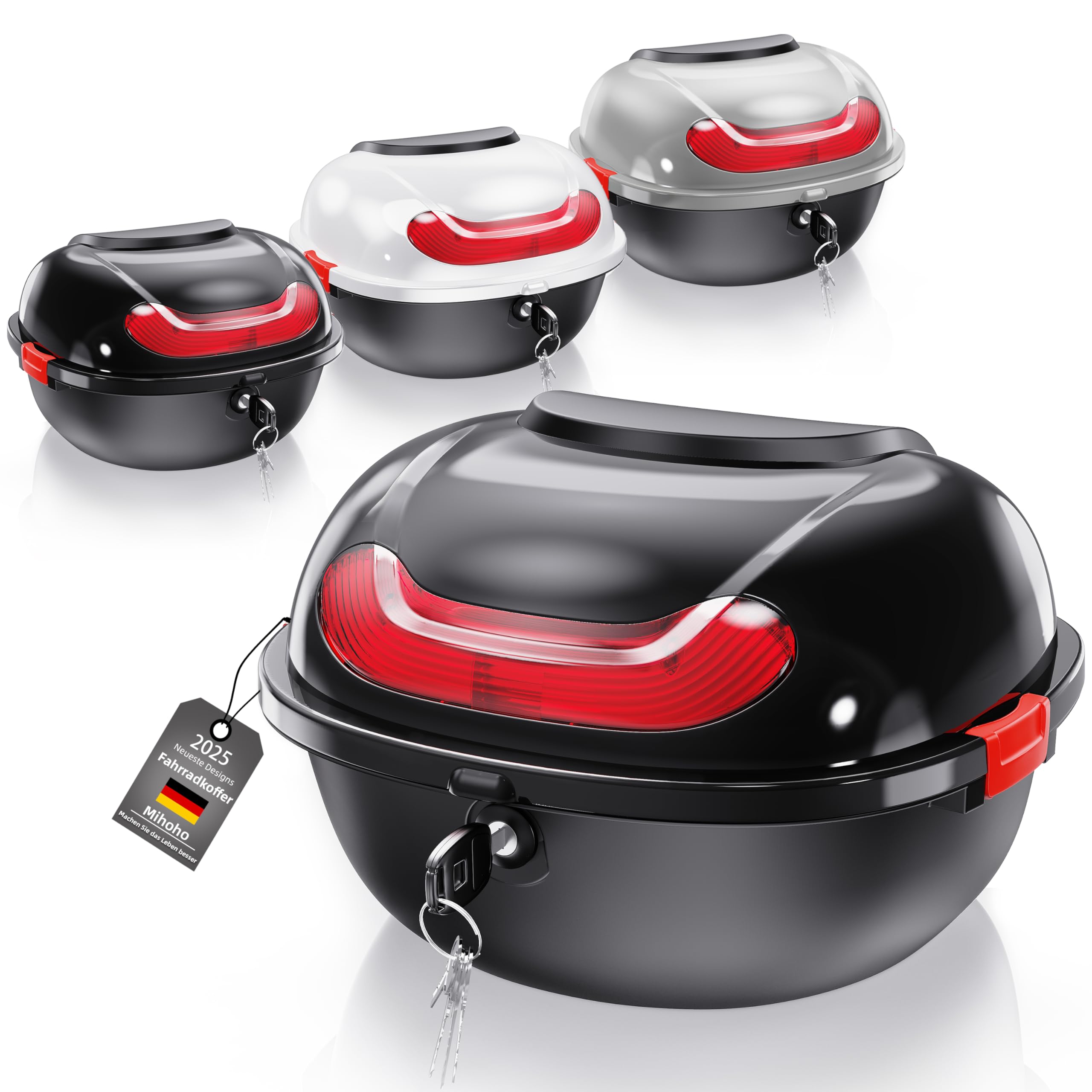 Bicycle Case for All Pannier Racks, Lockable Waterproof Bicycle Box, Helmet Case, Pannier Rack Suitcase, Helmet Box, Bicycle Pannier Rack Box (Black)