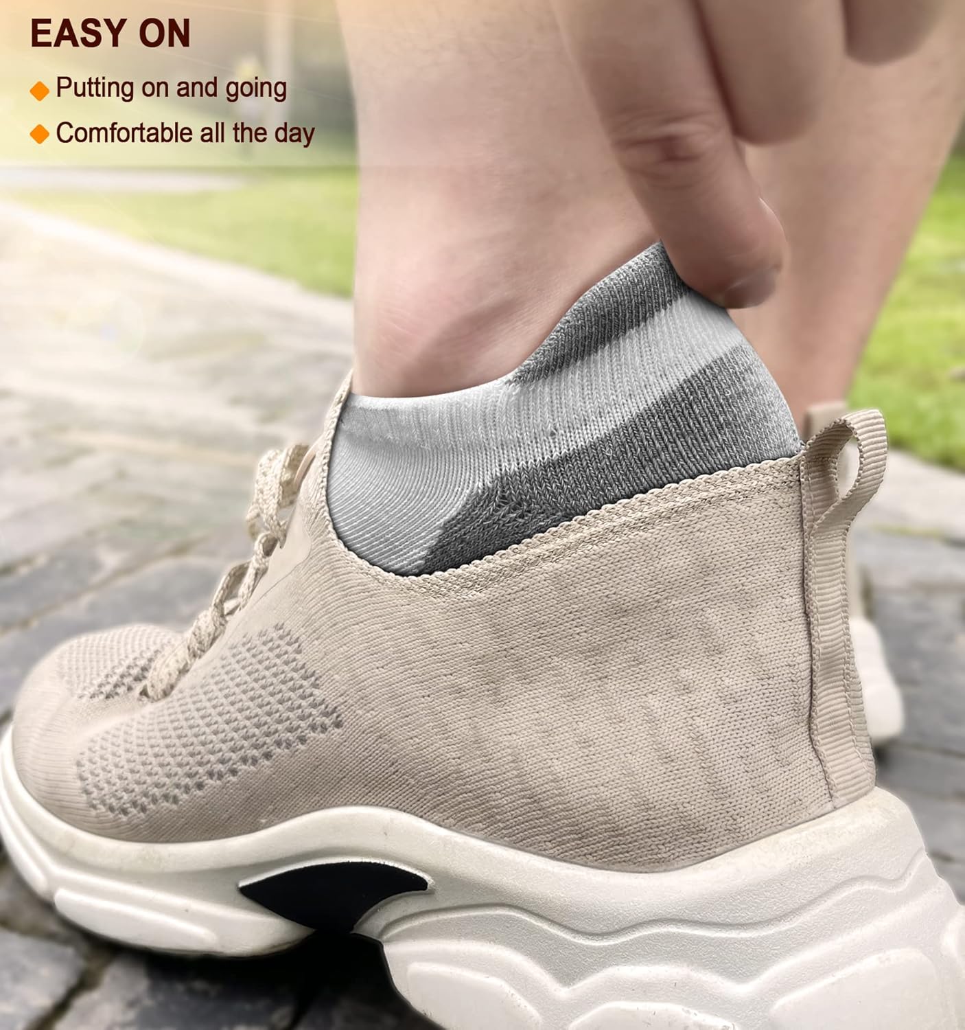 BULLIANT Mens Socks 6 Pairs-Athletic Ankle Socks Cushioned No Show For Men Running-Arch Compression Support - Image 7