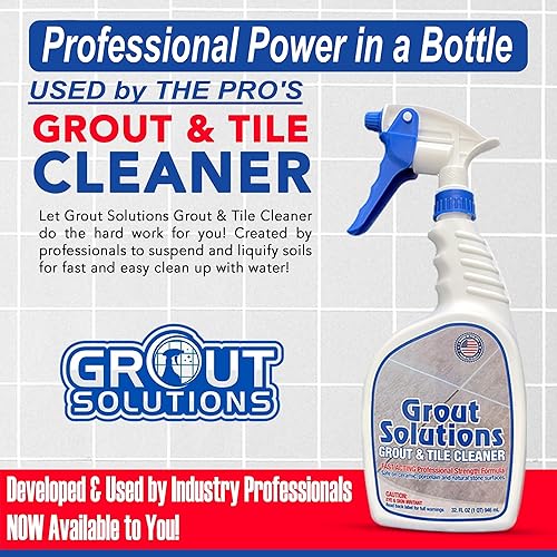 Miniatura 8 de Grout Solutions Spray de lechada profesional y limpiador de 32 onzas (botella de spray, cepillo de mano, tapa)