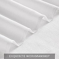 Vista 3 de Melodieux Cortinas semitraslúcidas blancas de 24 pulgadas de largo para cocina, cafetería, dormitorio, ventanas pequeñas, con bolsillo para barra