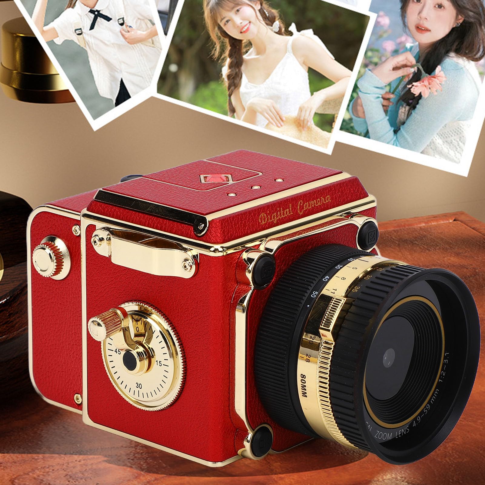 Jiawu Câmera Digital Vintage, Câmera Retro Aponte e Dispare 2,7K