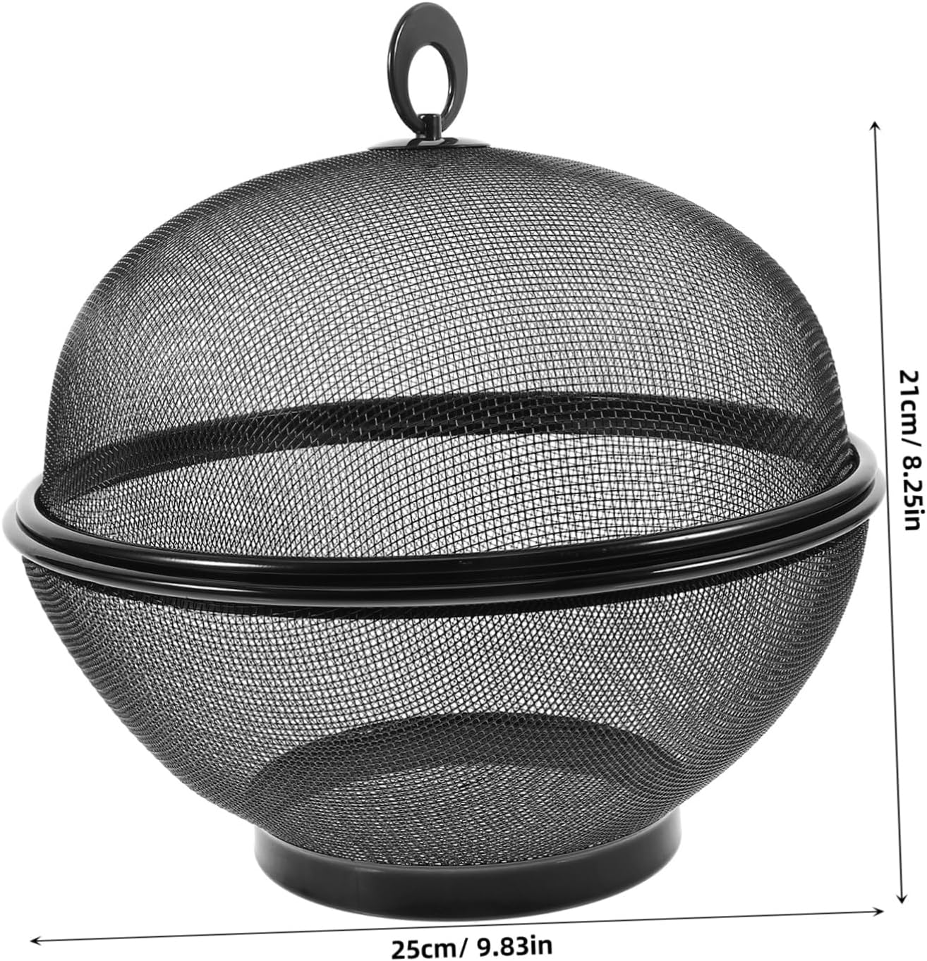 OUNONA Large Iron Fruit Bowl with Mesh Food Cover Sturdy Drain Bowl for Kitchen Counter Multifunctional Storage for Fruits Vegetables Easy to Clean Design