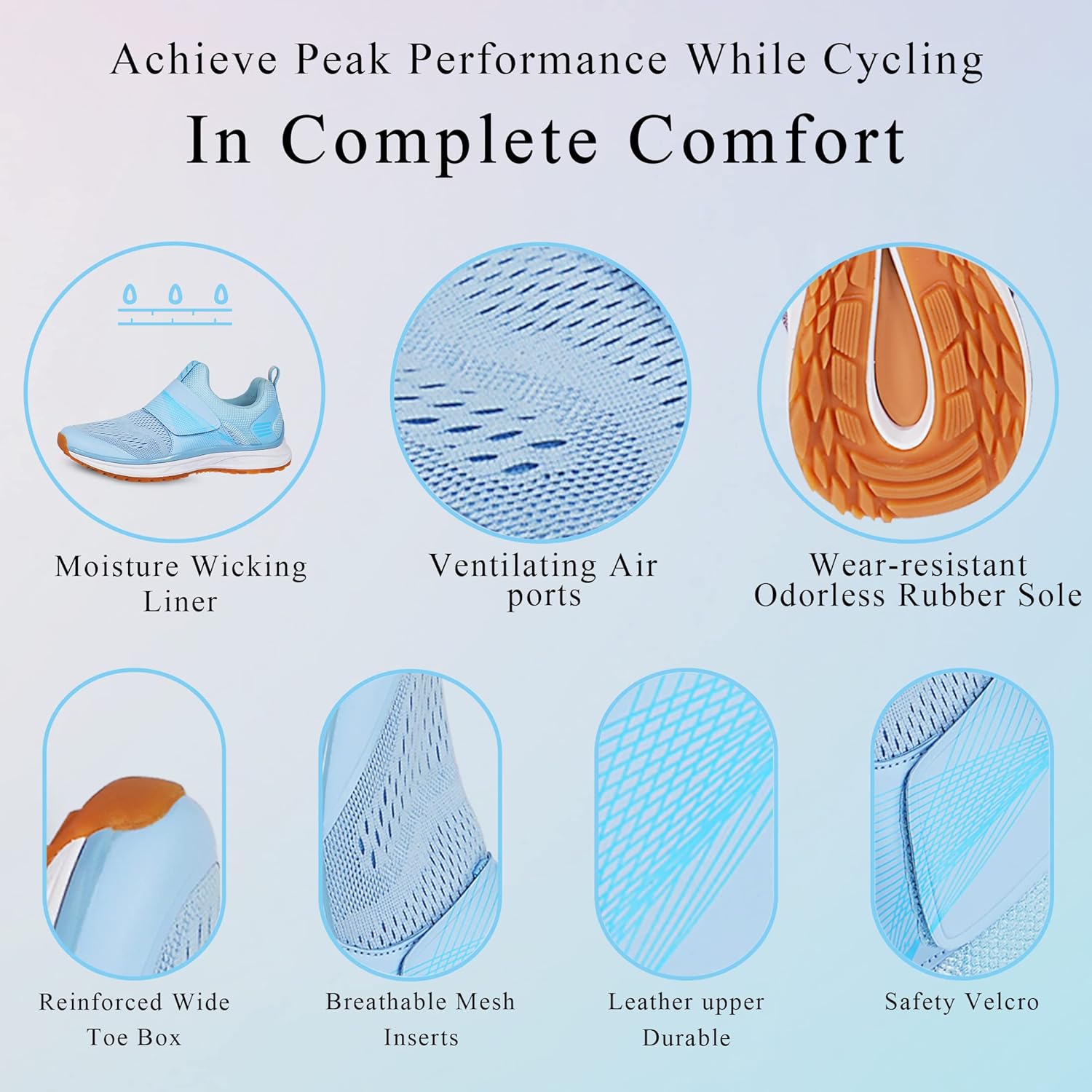 Women's Indoor Cycling Shoes Breathable High Performance Indoor Outdoor Bike Shoes - SPD Compatible Cycle Shoes - Image 3