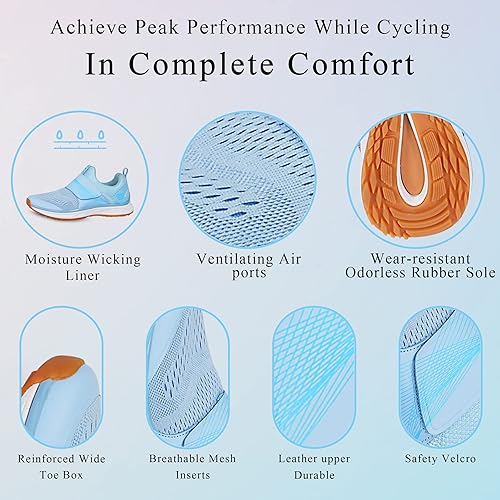 Miniatura 4 de Zapatos de ciclismo de interior para mujer, transpirables, de alto rendimiento, para interiores y exteriores, compatibles con SPD