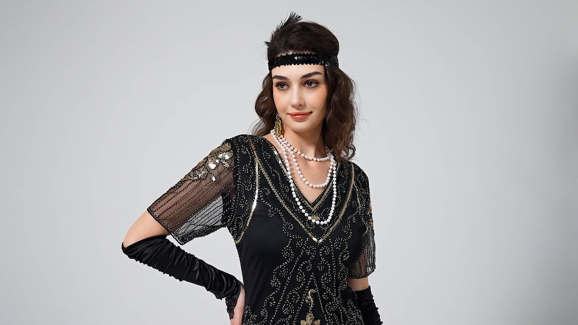 Robe Charleston Années 1920 Pour Femme - Style Gatsby, Paillettes, Perles, Franges, Pour Soirée, Carnaval, Costume Vintage - 8