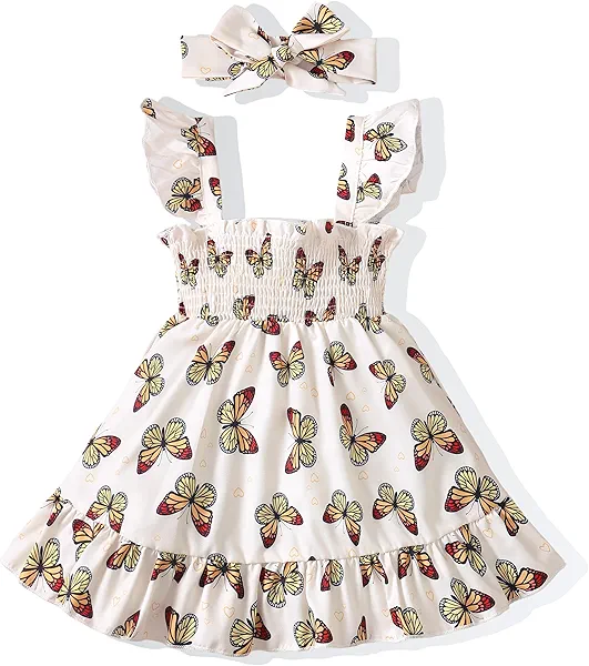 Toddler Baby Girl Dress Clothes Summer Dresses Outfits Little Girls Sleeveless Beach Sundress for Kids 12M-6T