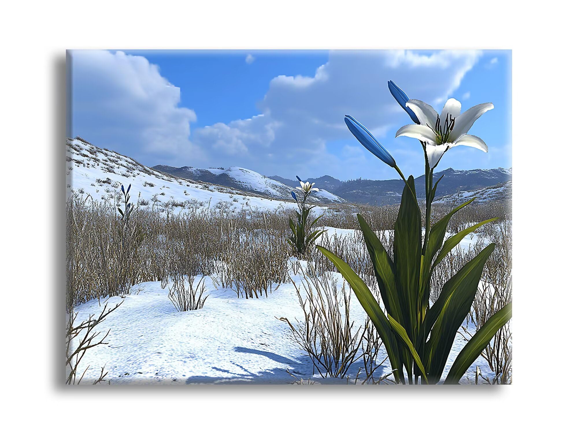 Diamond Painting Inverno Fiori, Fai-da-te Strass a Punto Croce Ricamo Kit, Diamond Painting Kit Completo per Hobby Creativi Adulti, Mosaico Artigianato, Dipinti Decorazioni Casa 100x150cm Z-l-342