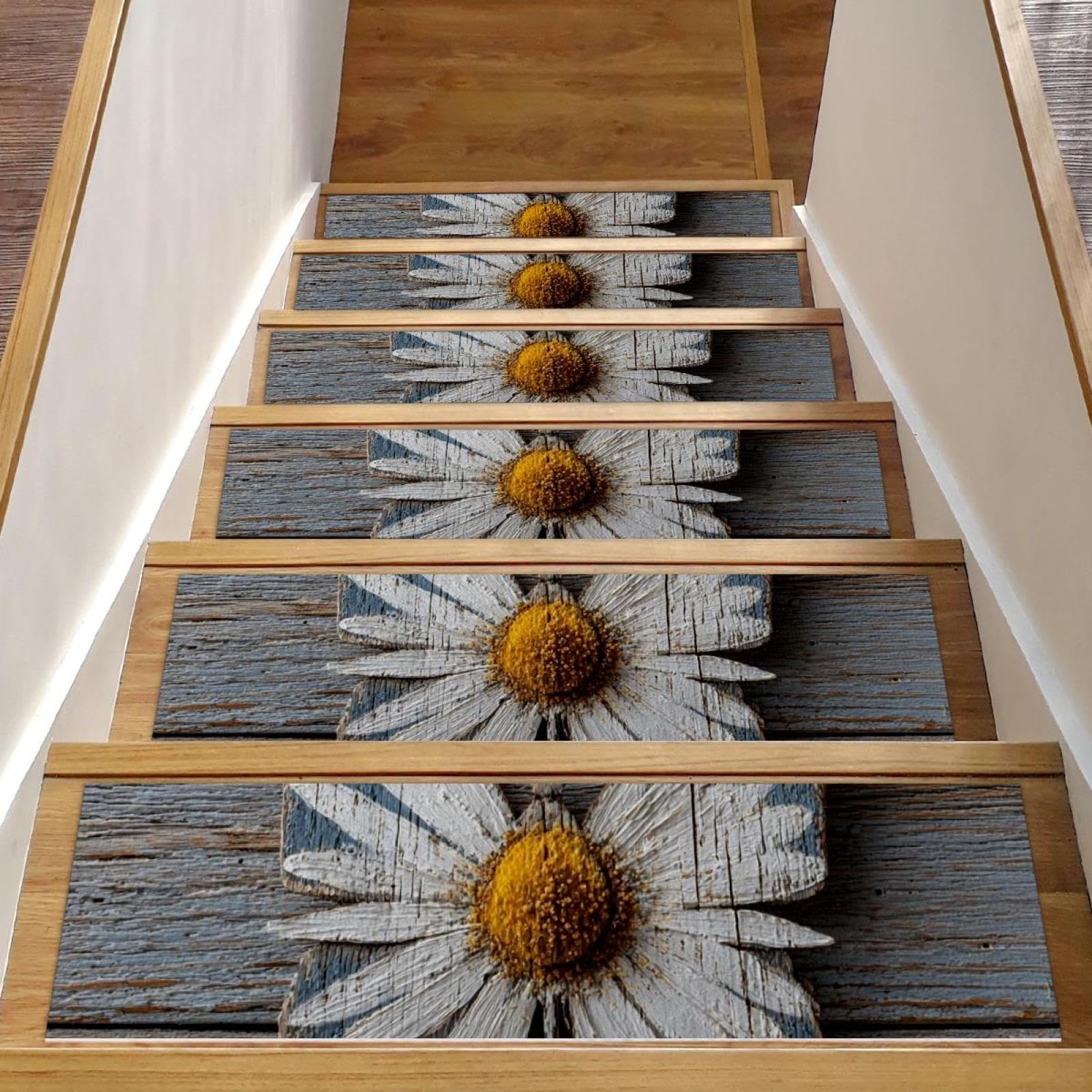 Marches d'escalier réutilisables 20,3 x 76,2 cm pour protection bois et décoration maison